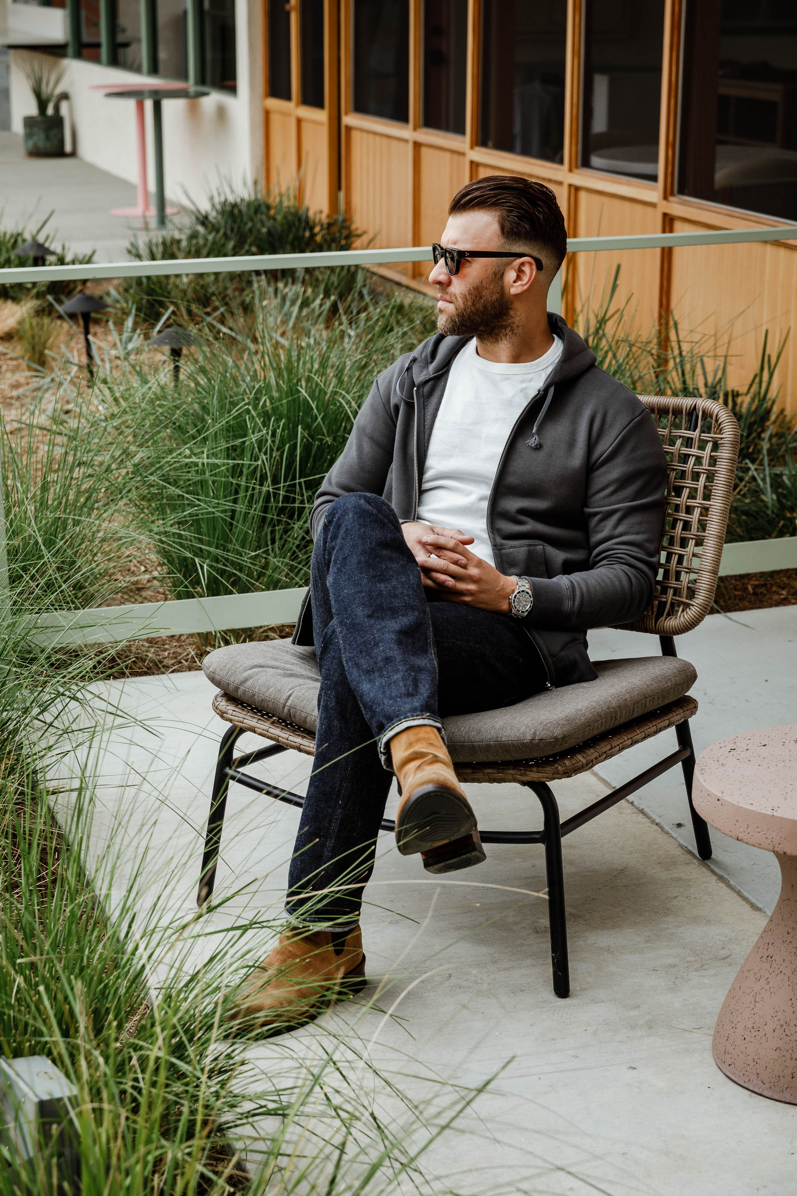Addict Clothes - Heavy Weight Zip Up - Charcoal Grey