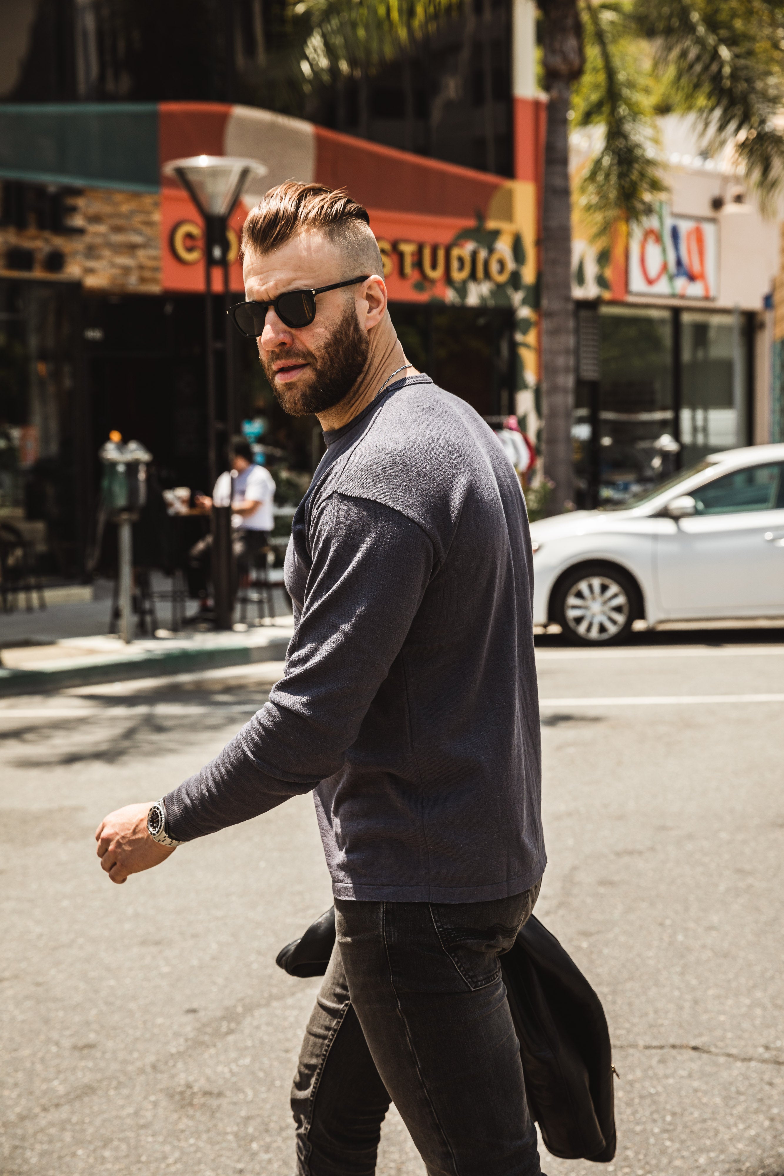 Addict Clothes - Knit Long Sleeve Crew Neck - Dark Grey