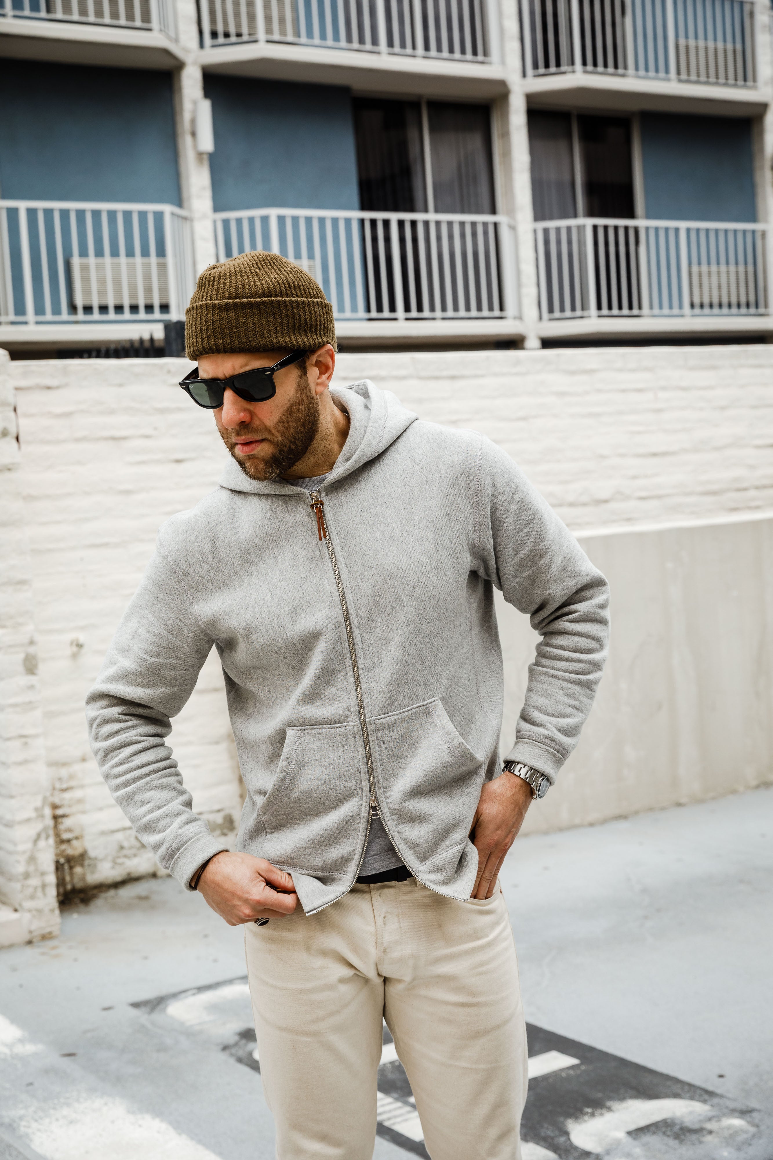 3sixteen - Heavyweight Zip Hoody - Grey