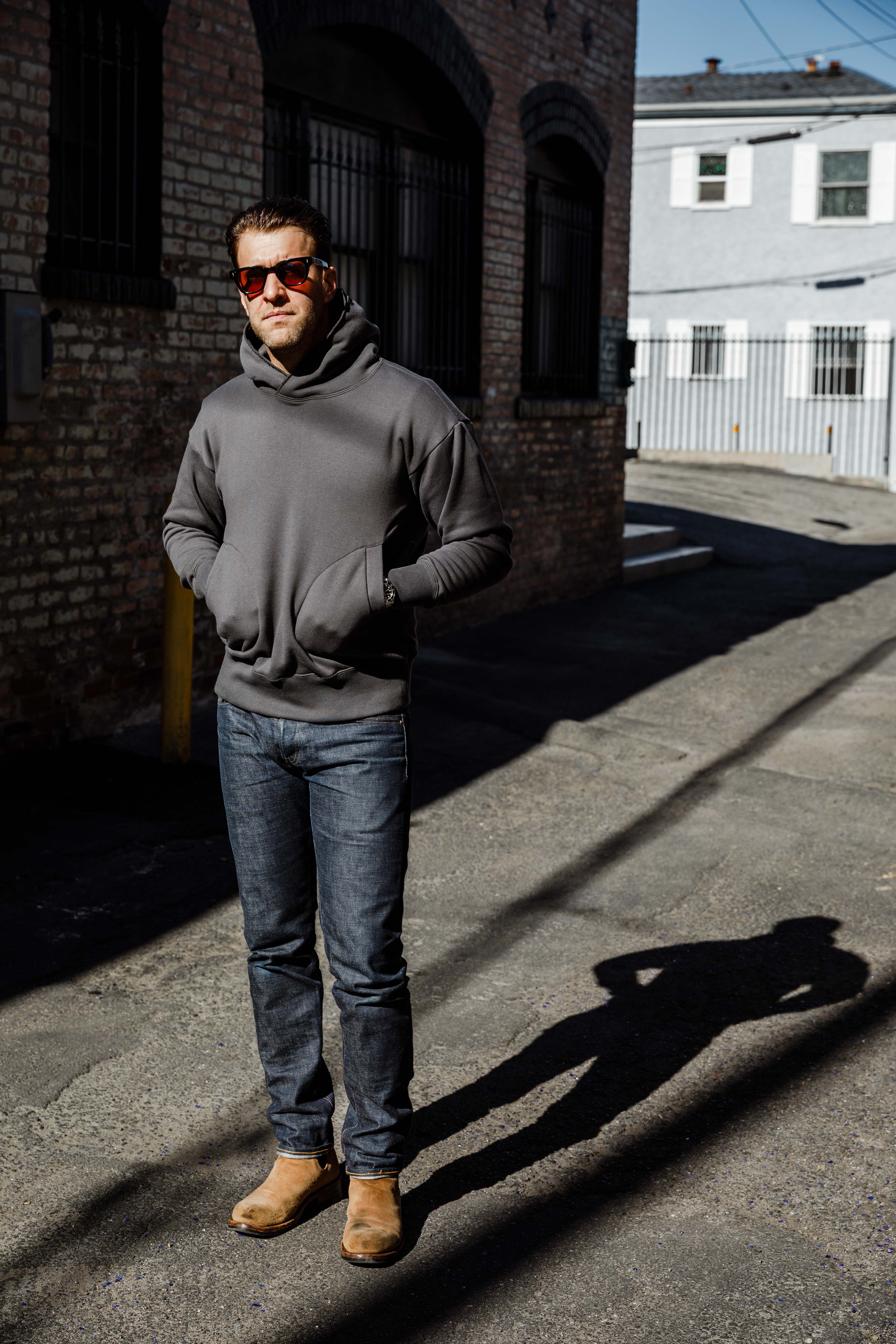 Addict Clothes - Unusual Pocket Fleece Hoodie - Charcoal Grey