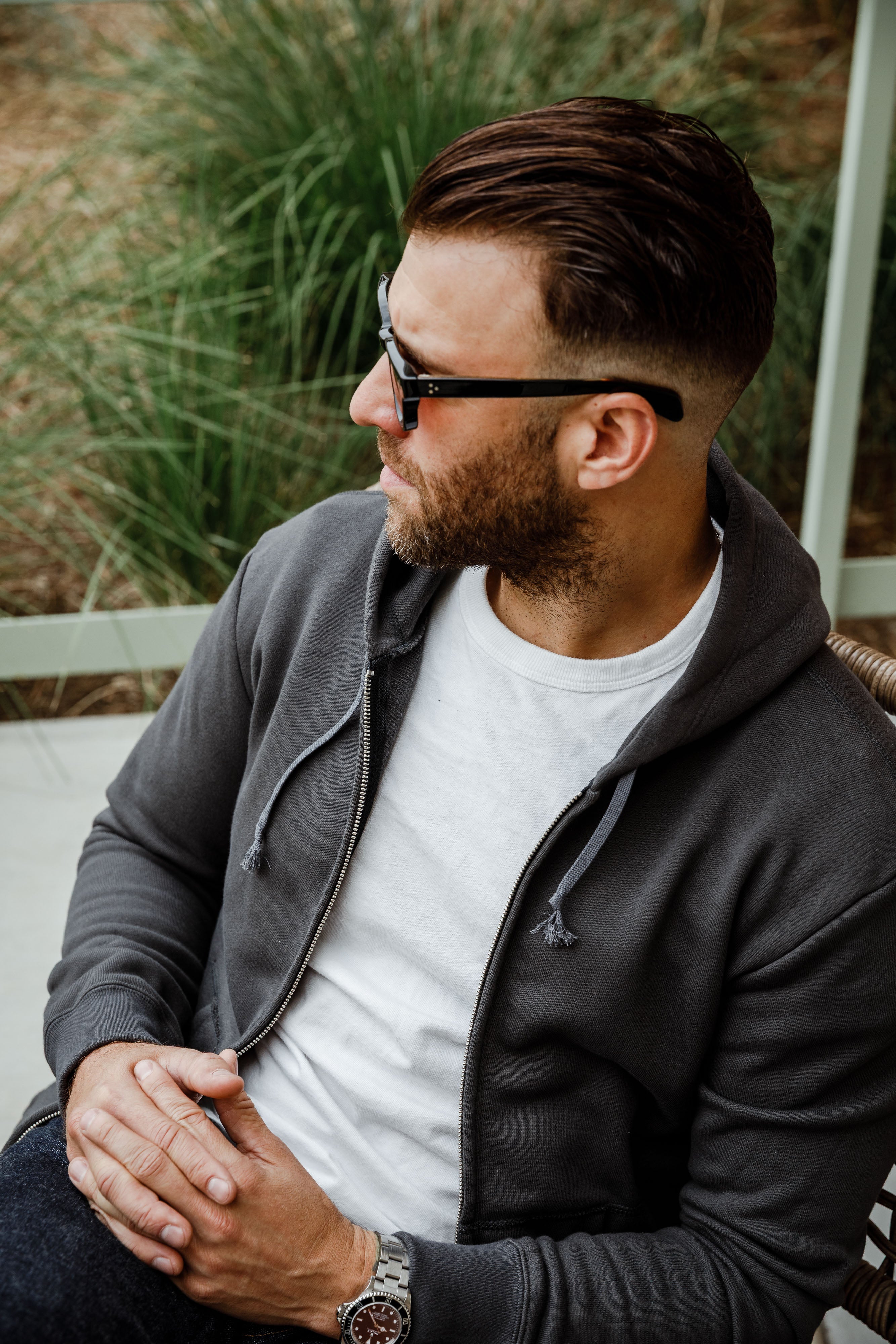 Addict Clothes - Heavy Weight Zip Up - Charcoal Grey