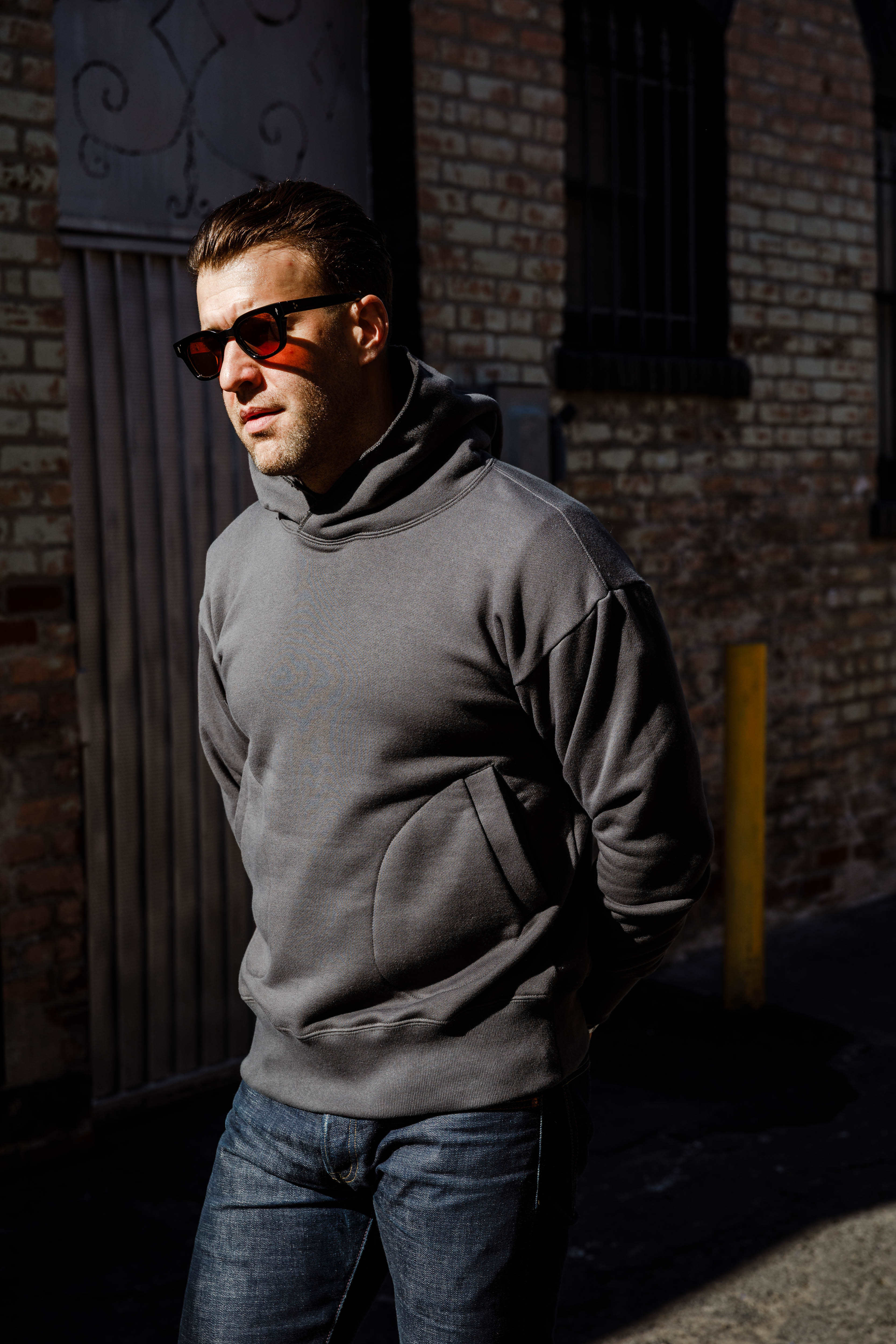 Addict Clothes - Unusual Pocket Fleece Hoodie - Charcoal Grey