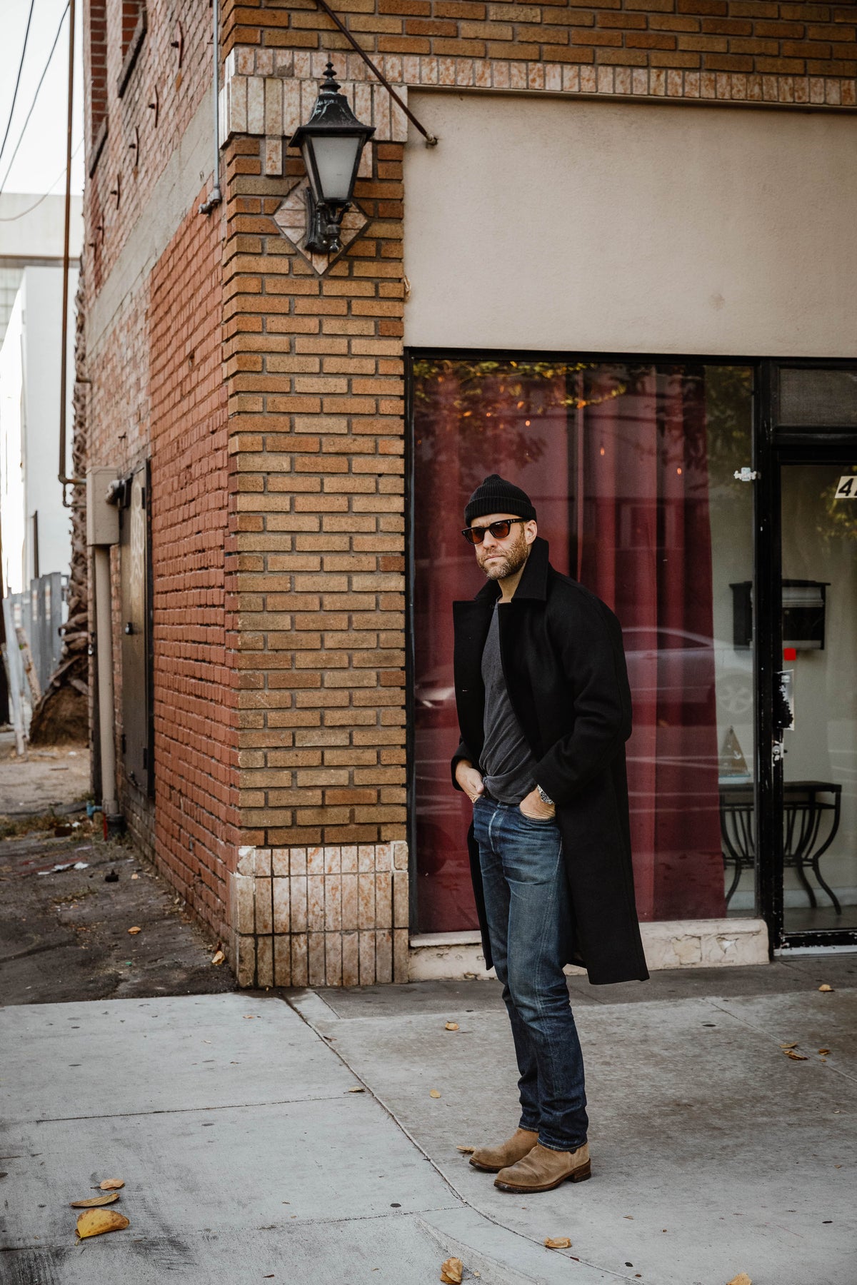 HANSEN - Sigurd Long Lined Wool Coat - Solid Black