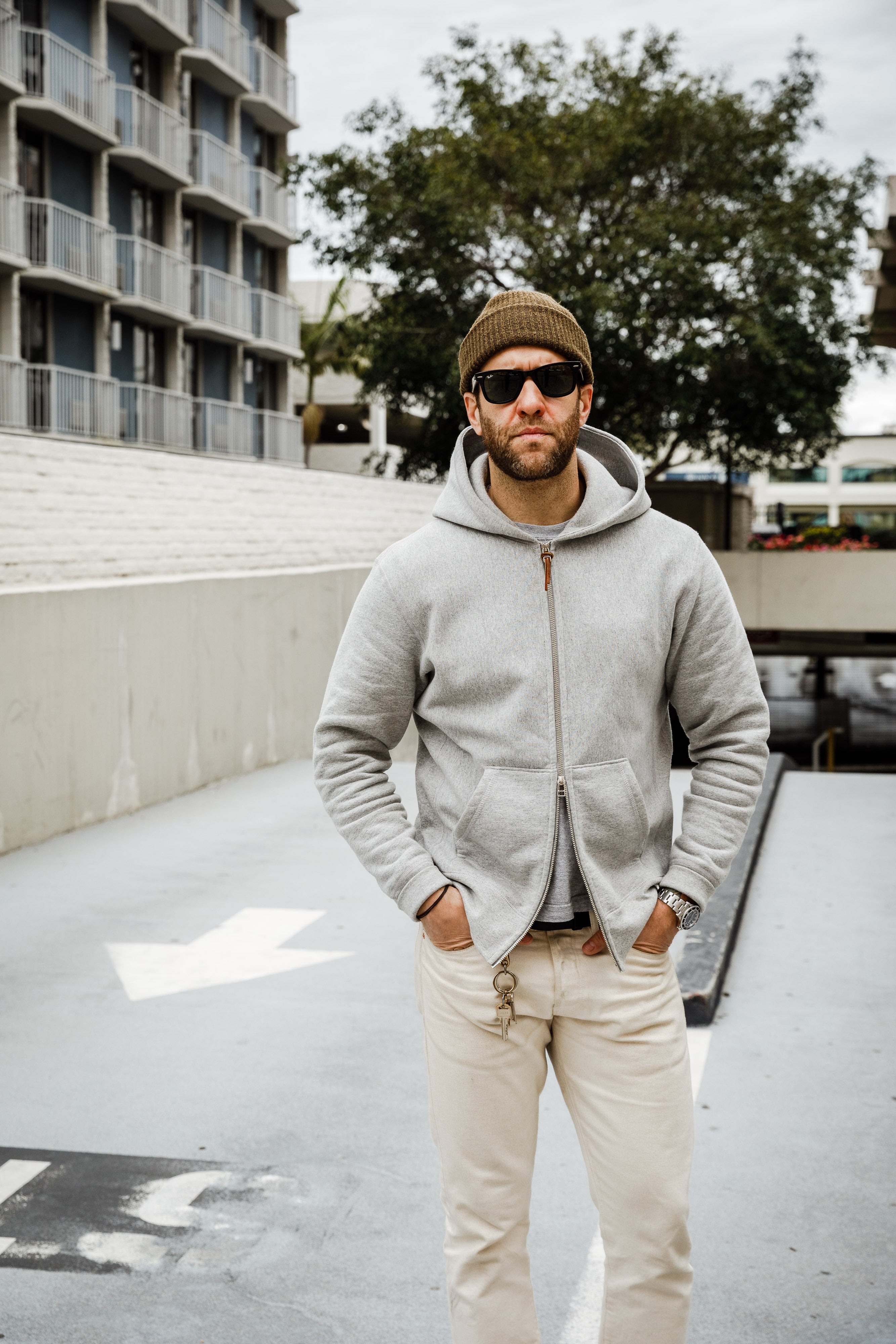 3sixteen - Heavyweight Zip Hoody - Grey