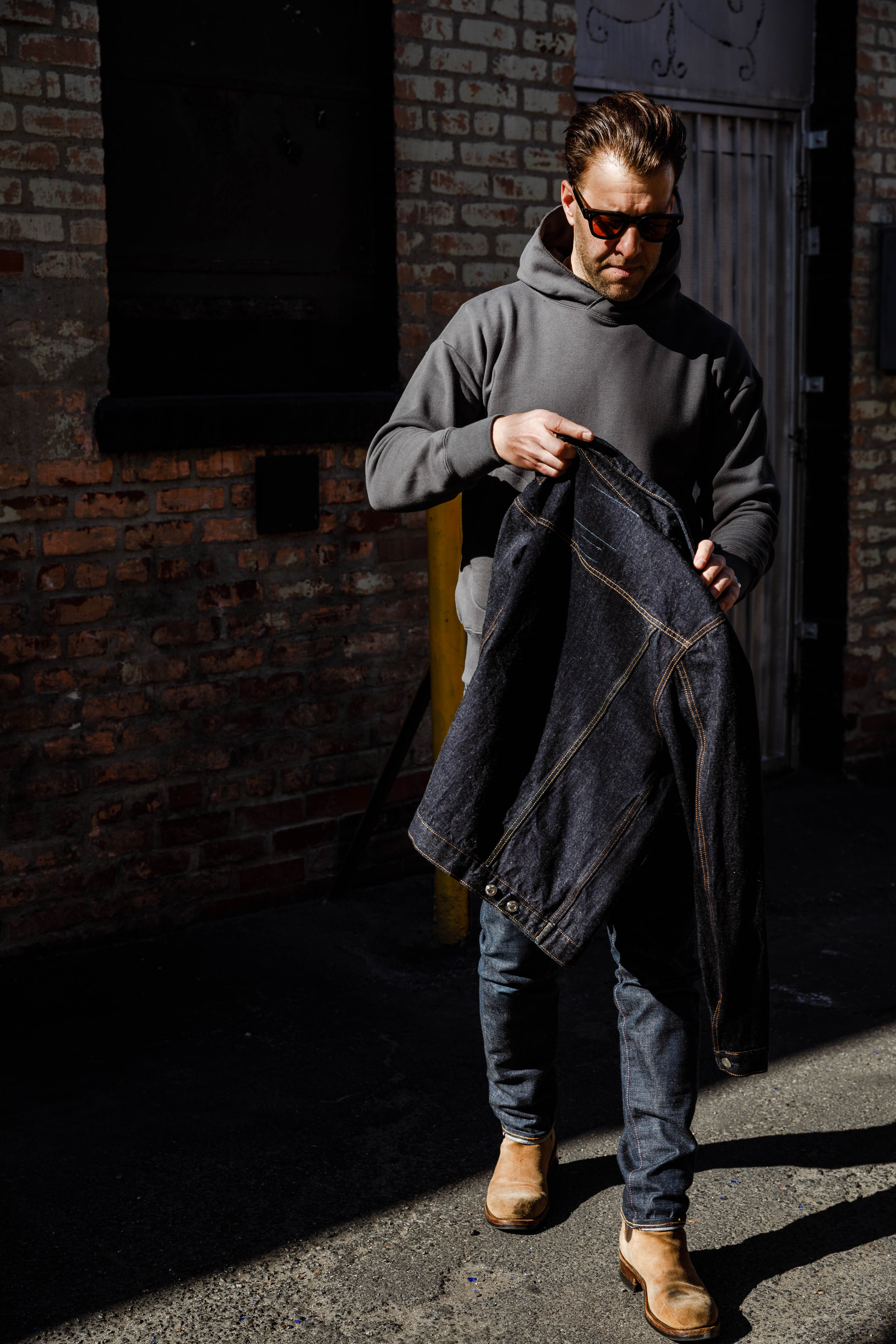 Addict Clothes - Unusual Pocket Fleece Hoodie - Charcoal Grey