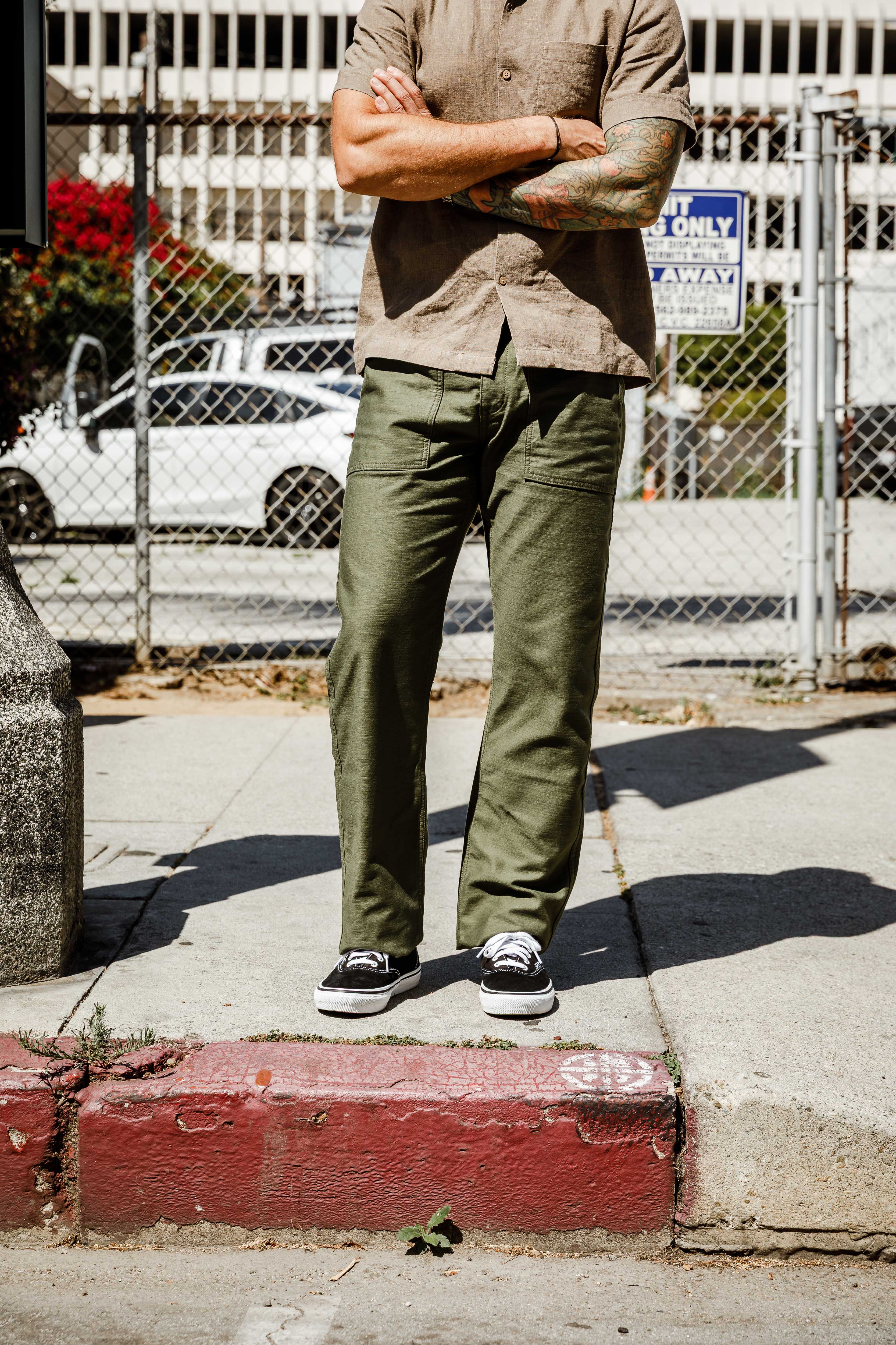 Benzak Denim Developers - BP-07 Loose Fatigue Pant - 10oz Olive Drab Military Twill