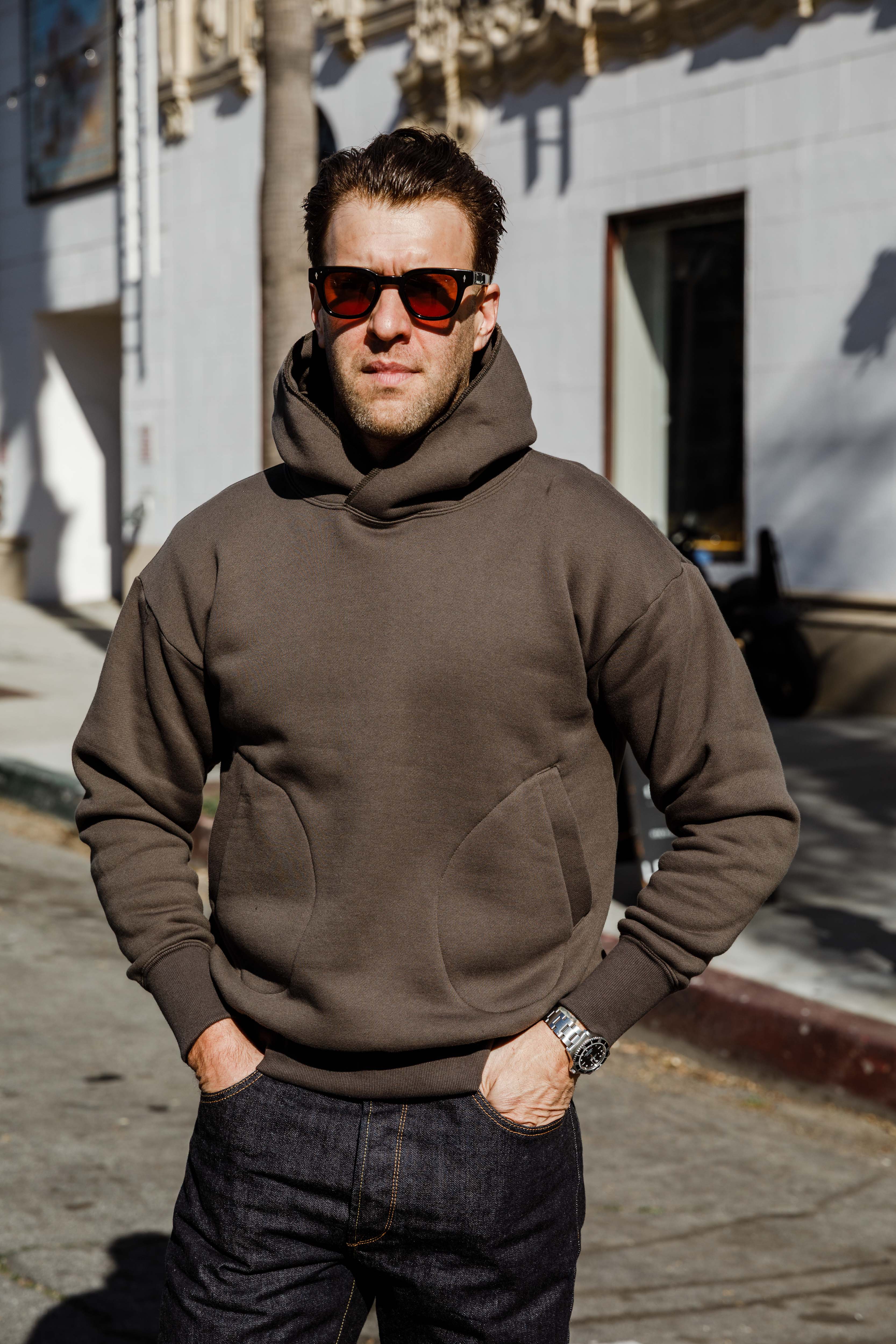 Addict Clothes - Unusual Pocket Fleece Hoodie - Olive