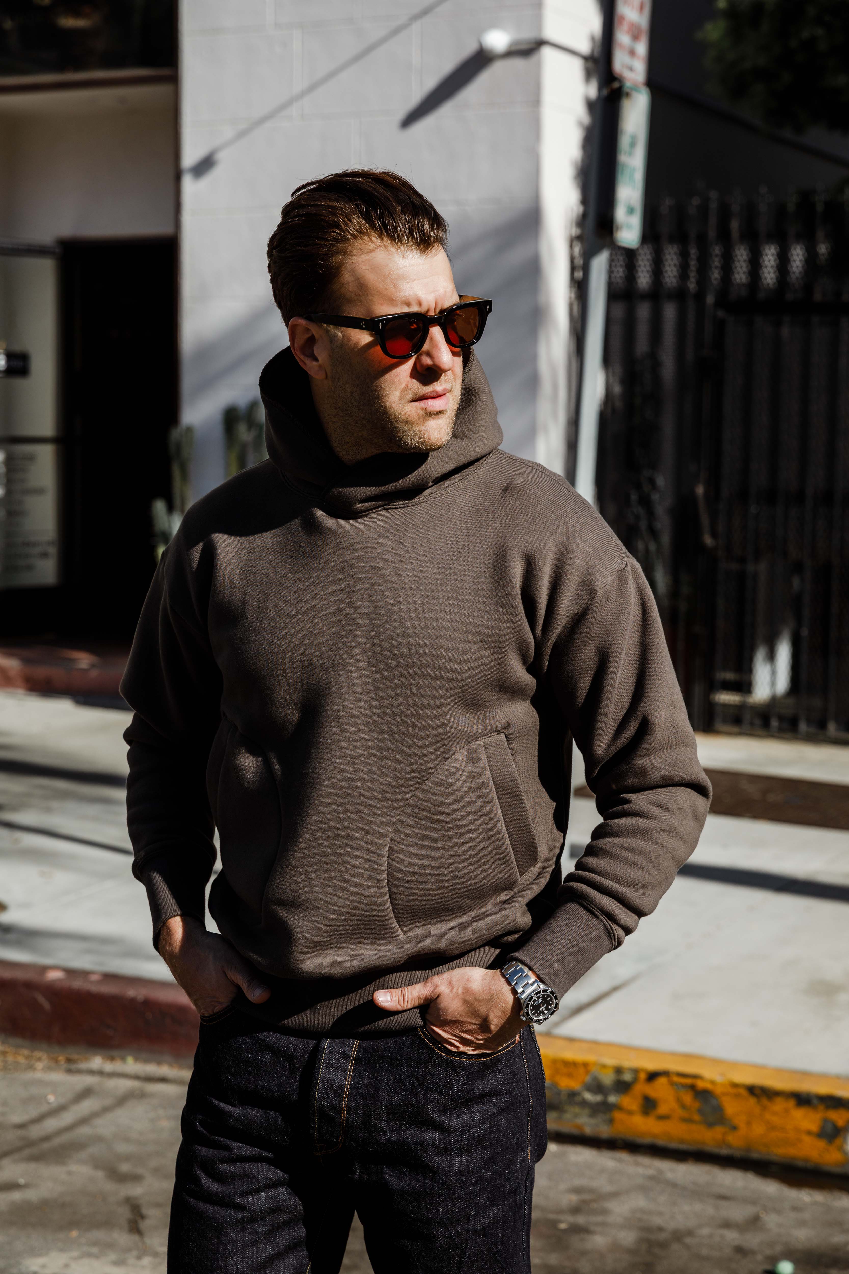 Addict Clothes - Unusual Pocket Fleece Hoodie - Olive