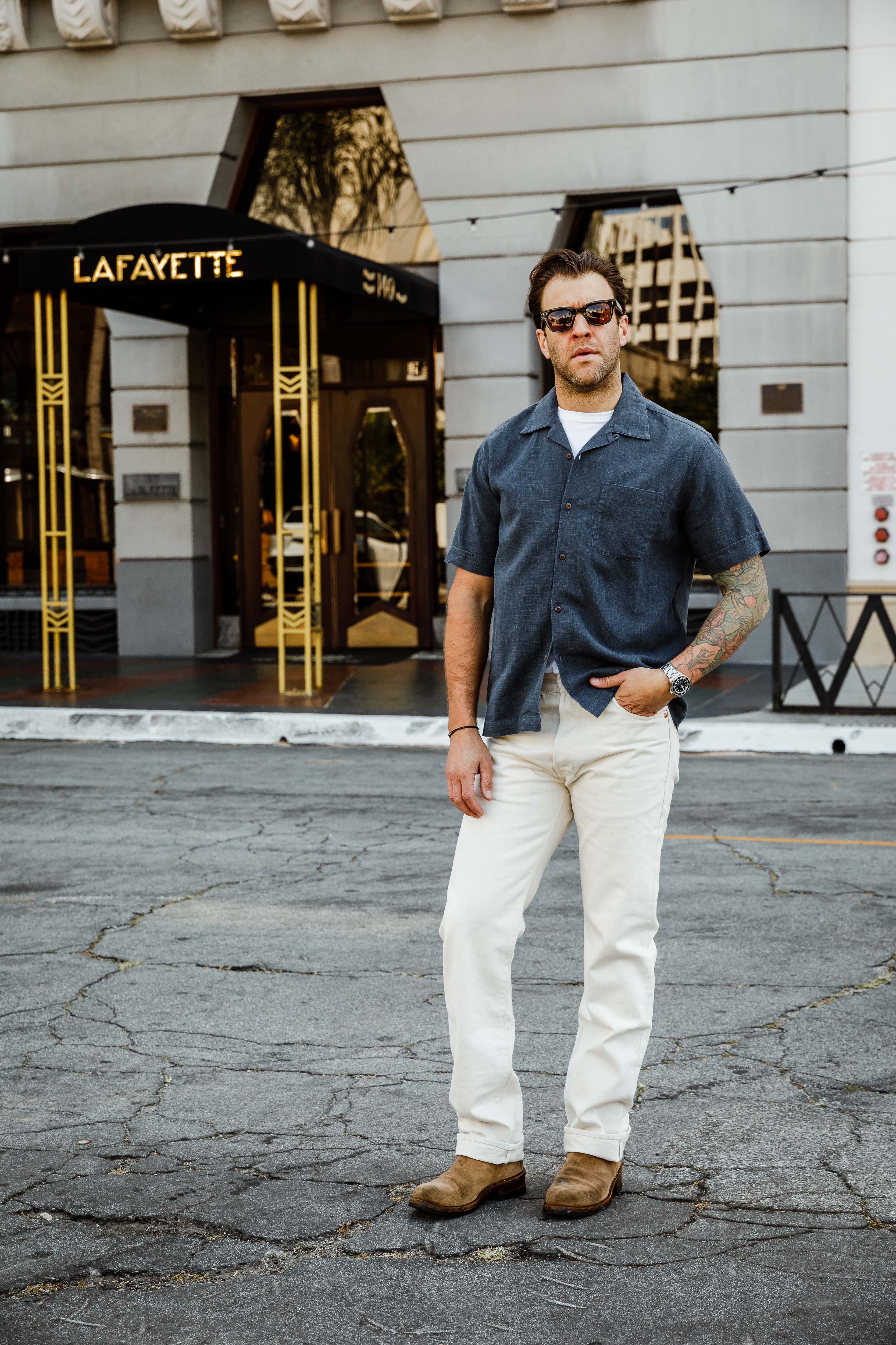 3sixteen - Vacation Shirt - Blue Linen