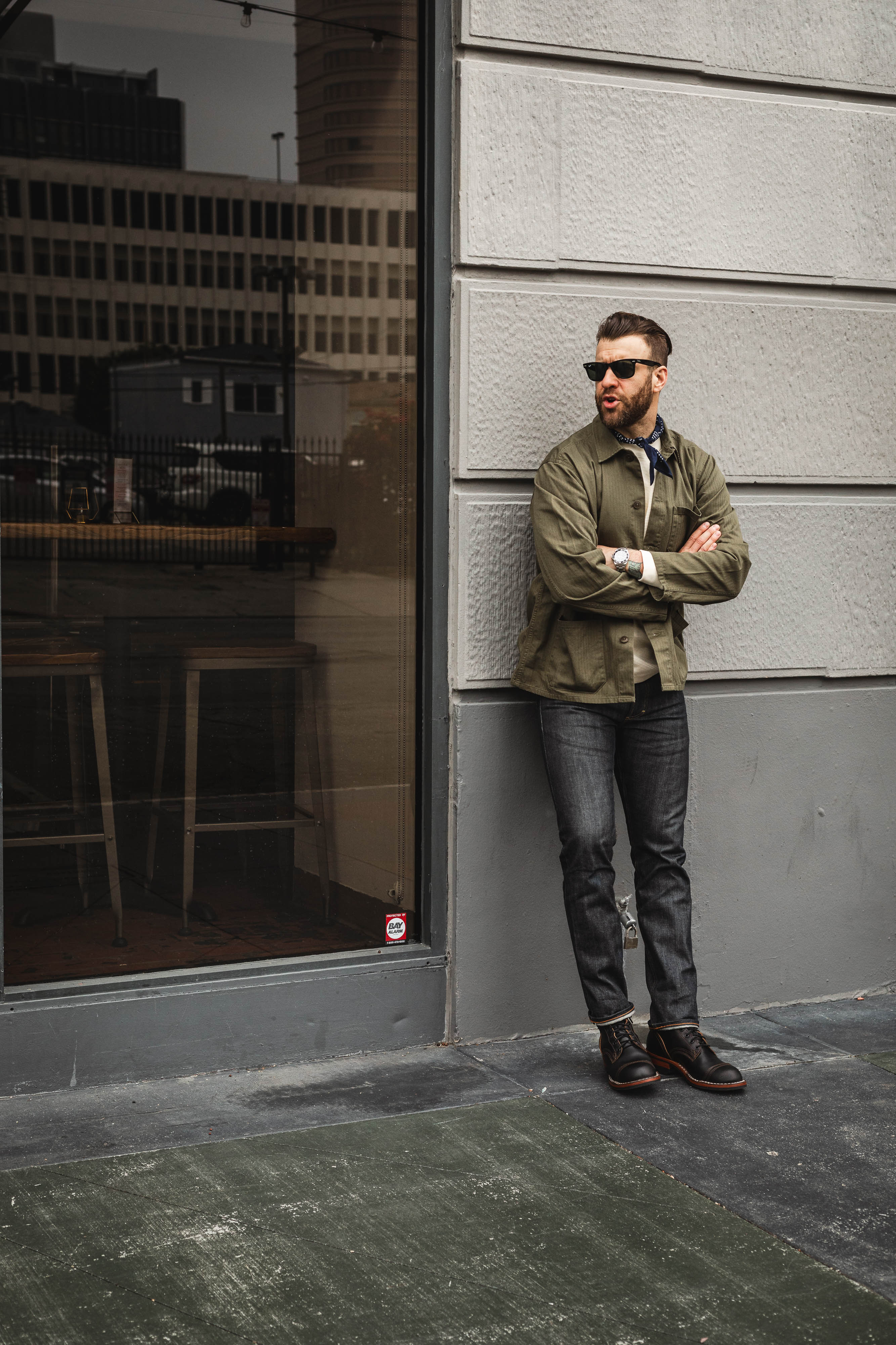 Wythe - Indigo Discharge Selvedge Bandana - Indigo