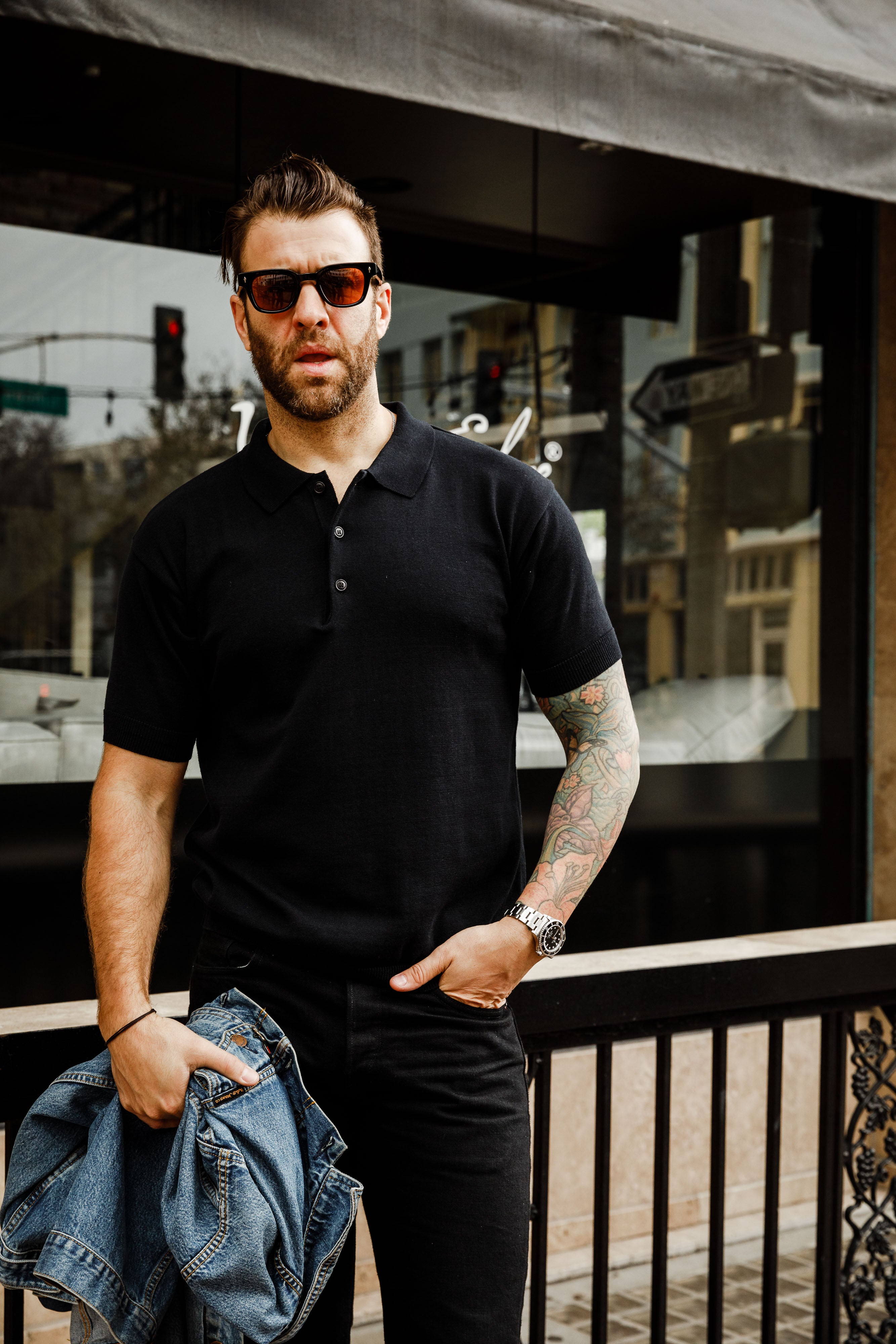 Addict Clothes - Short Sleeve Polo - Black