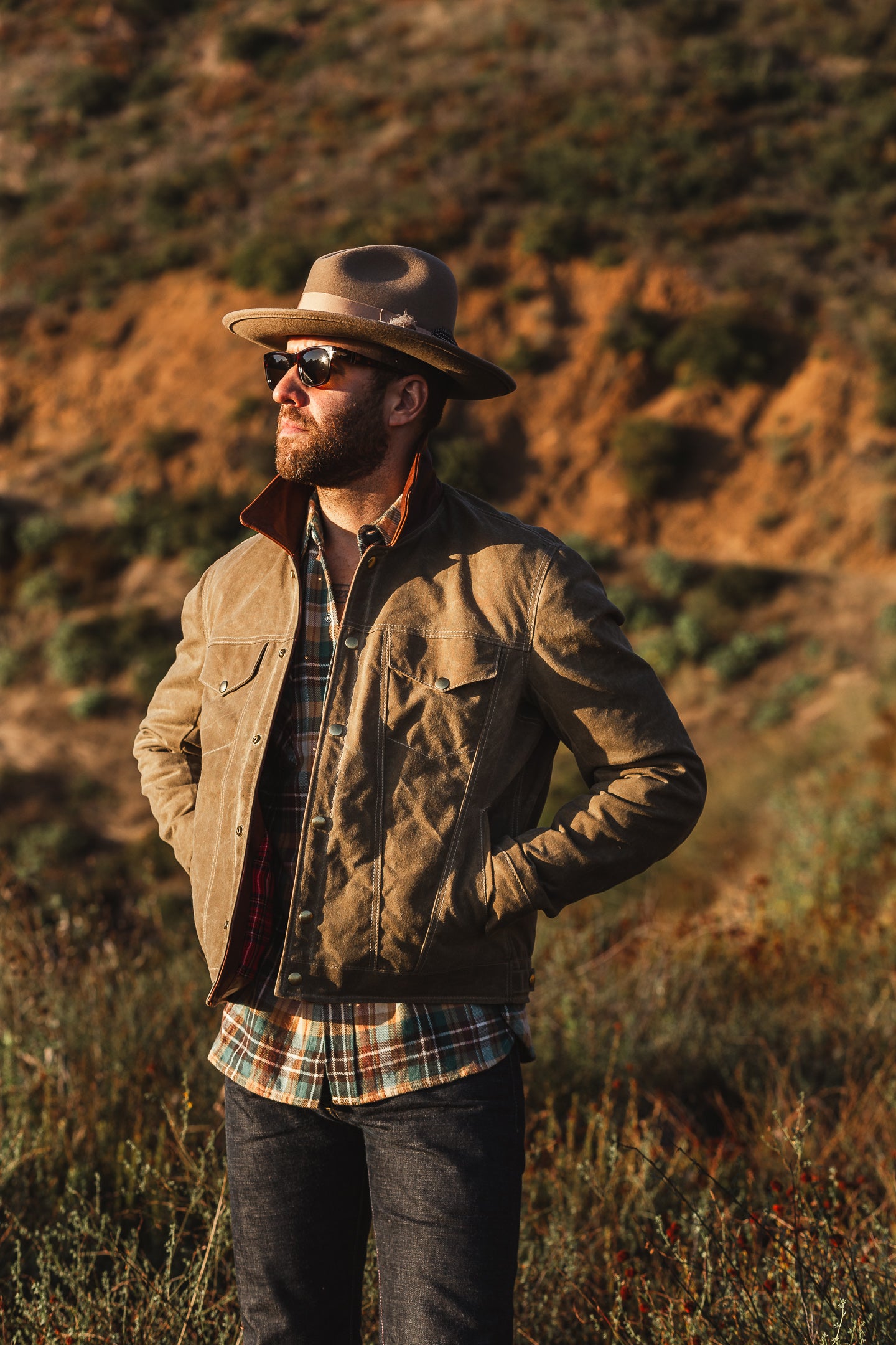 ButterScotch x Vanson - Territory Jacket - Tan Waxed Canvas