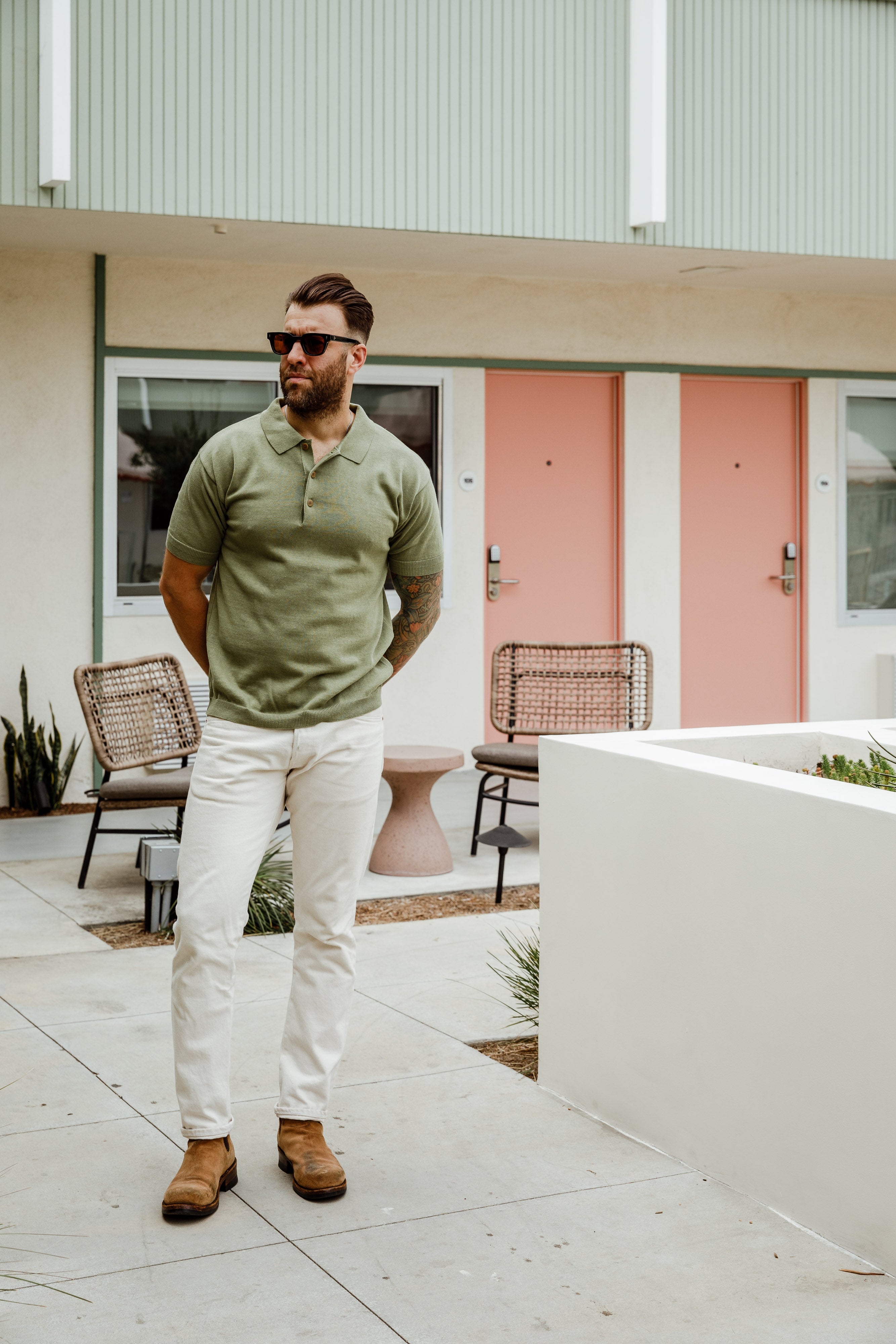 Addict Clothes - Short Sleeve Polo - Faded Green