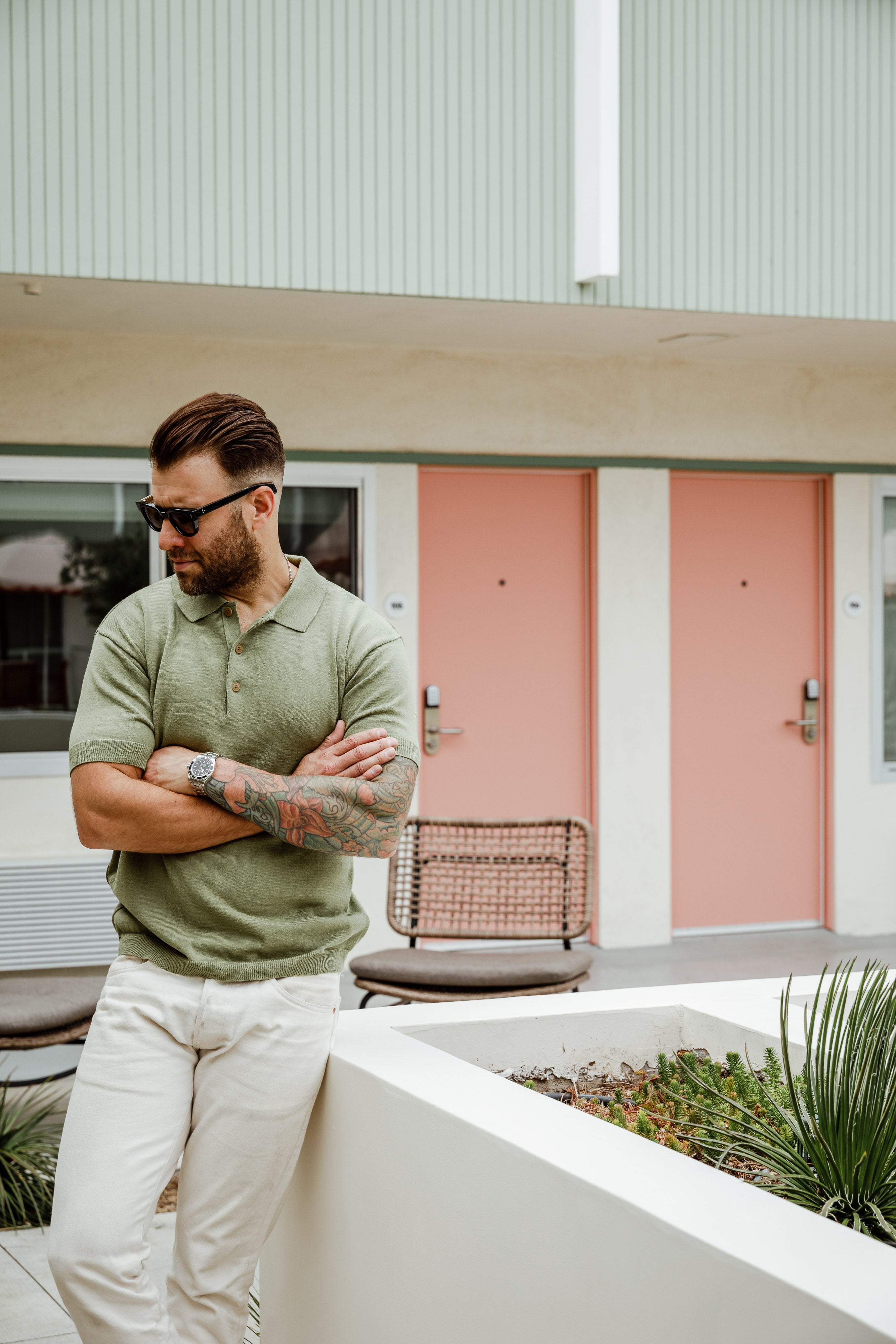 Addict Clothes - Short Sleeve Polo - Faded Green