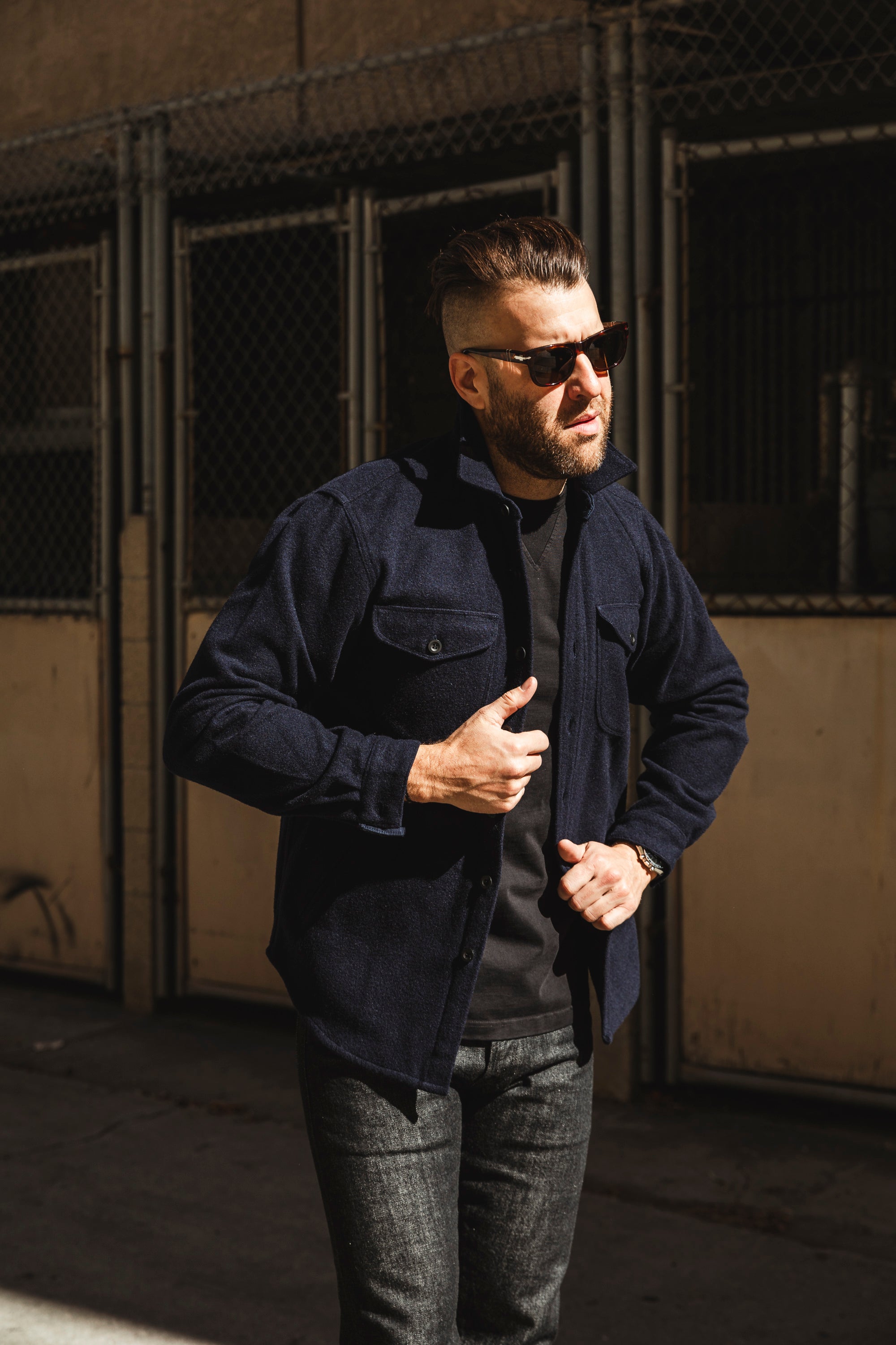 Benzak Denim Developers - CPO OverShirt - 14 oz Dark Navy Wool