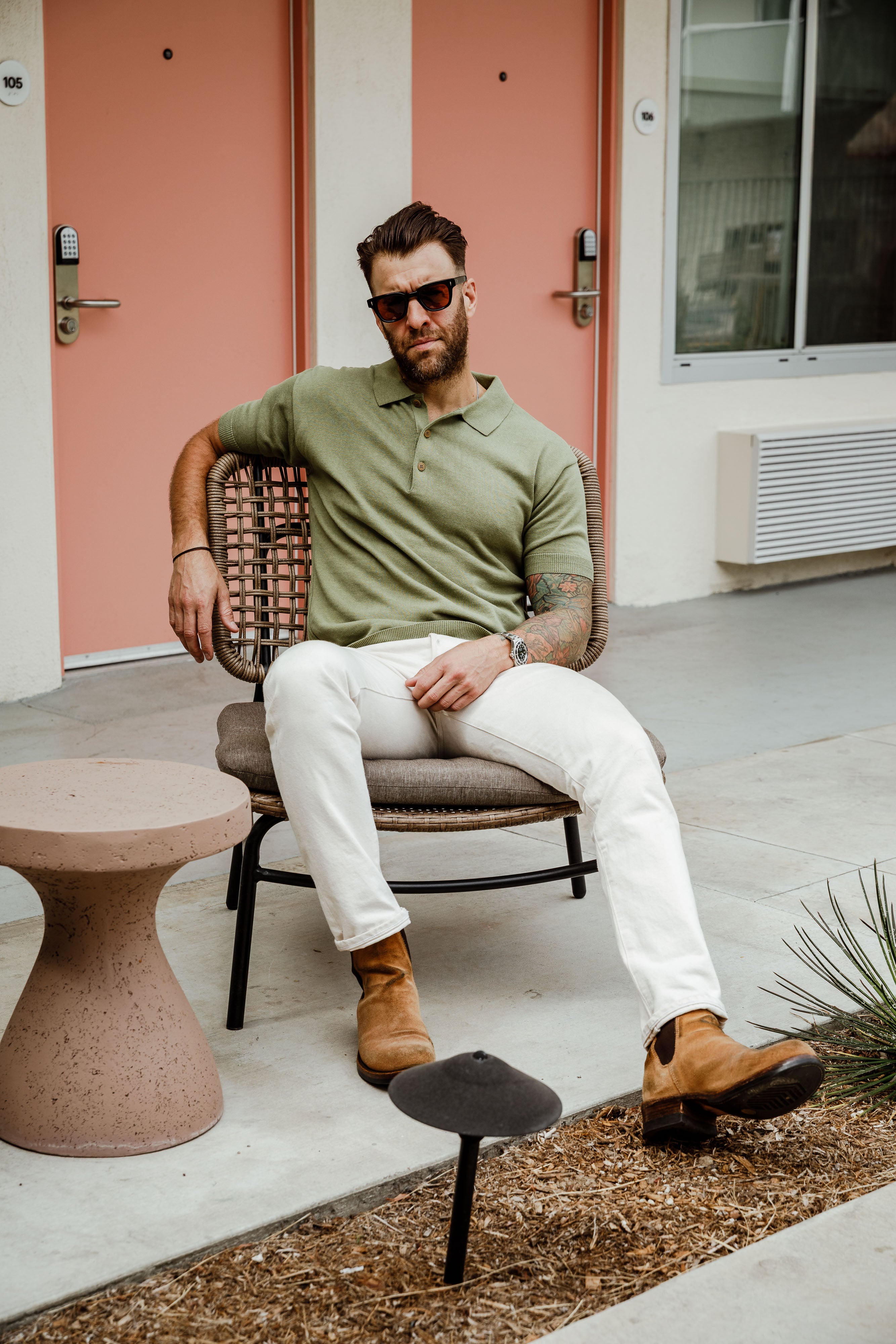 Addict Clothes - Short Sleeve Polo - Faded Green
