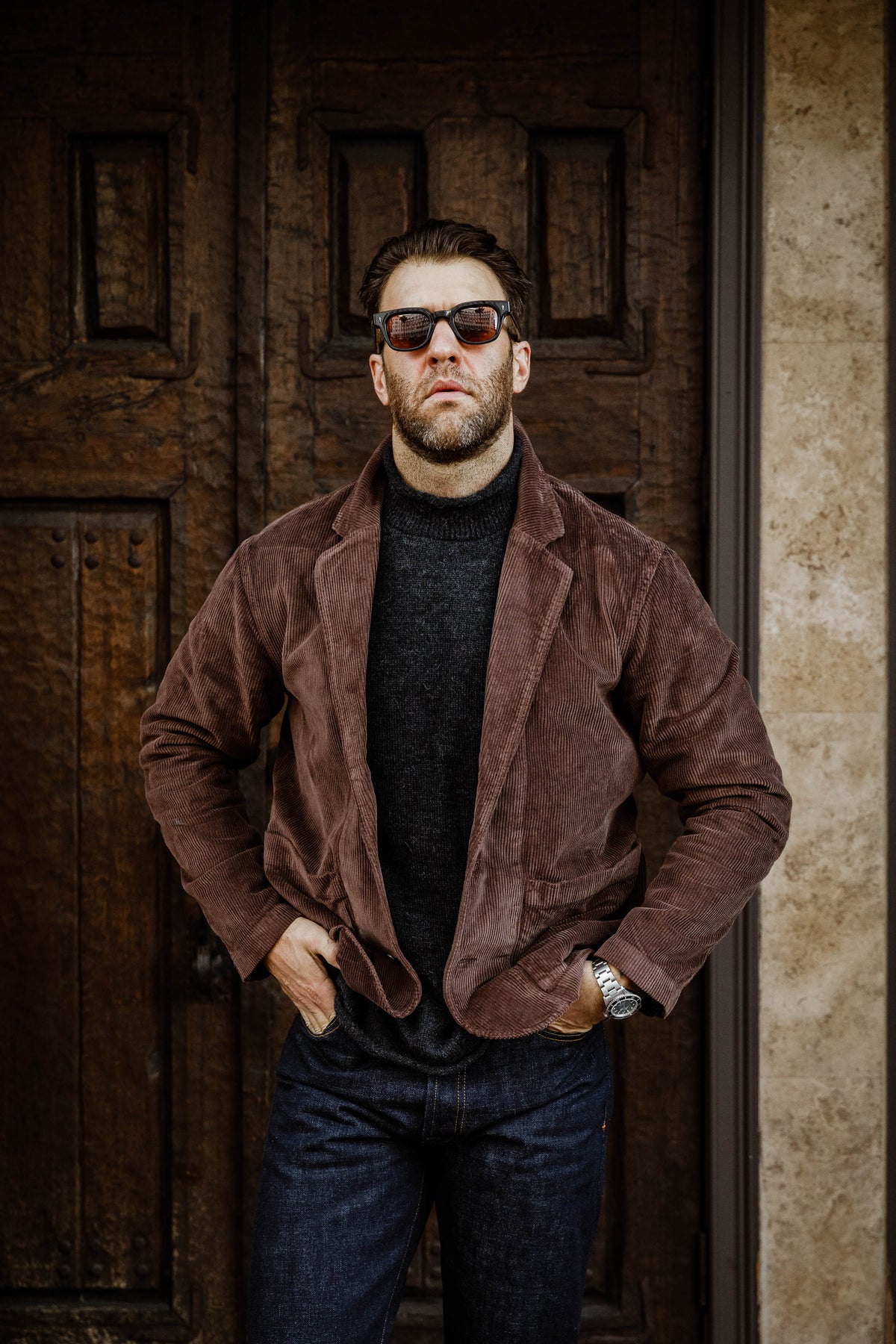 3sixteen - Roll Neck Sweater - Charcoal Alpaca