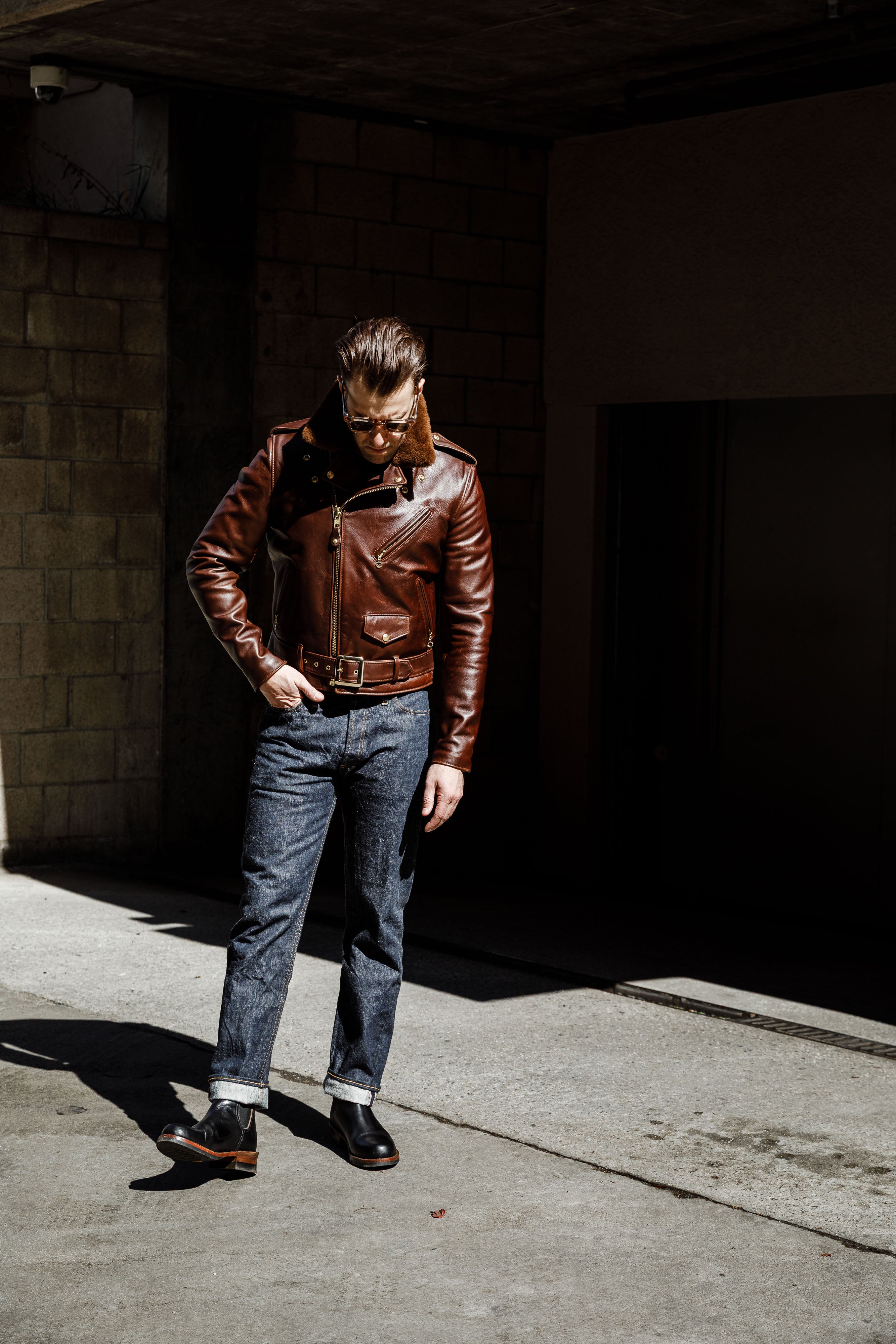 Schott N.Y.C - P656H - Chocolate Brown Horsehide