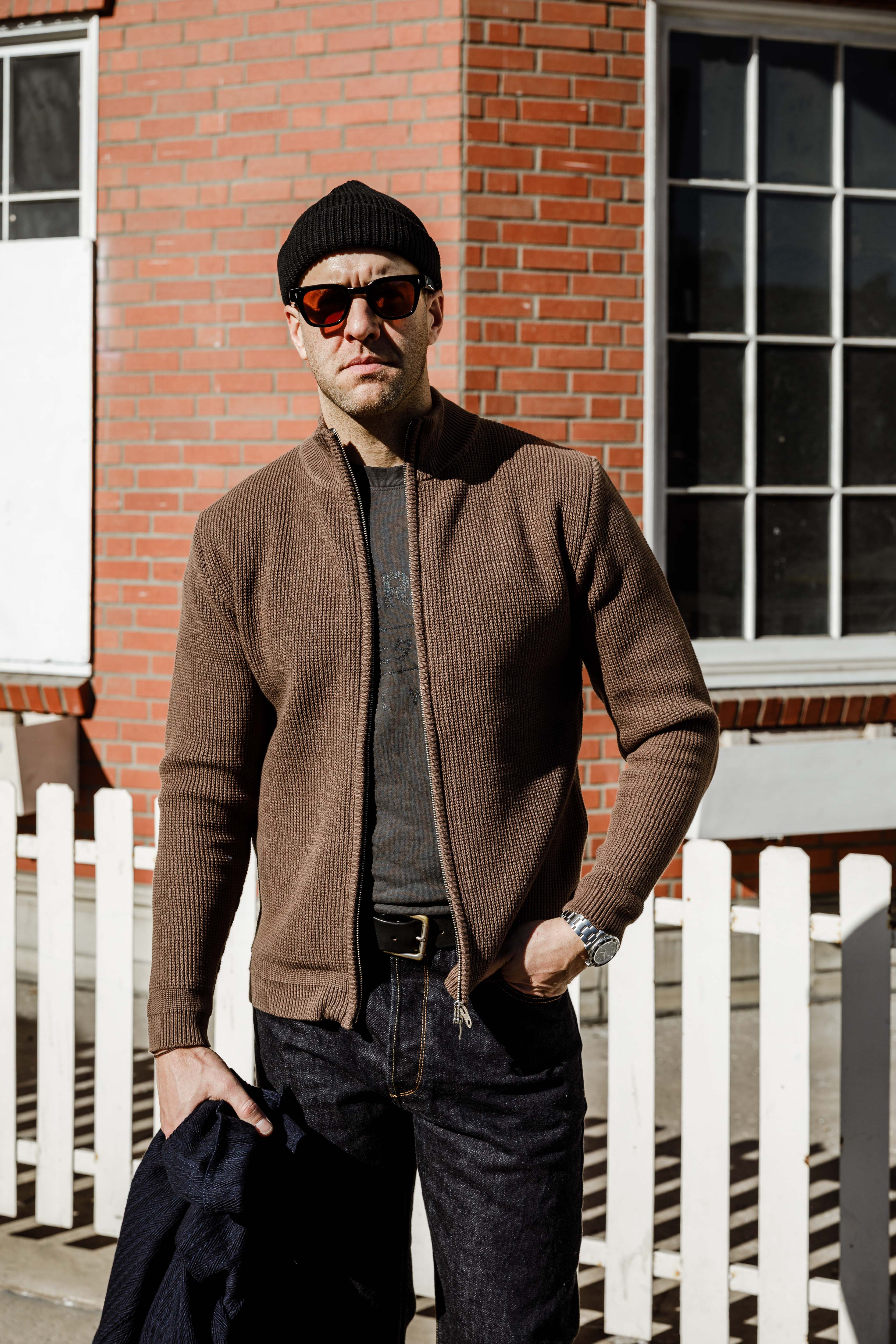 Addict Clothes - Cotton Waffle Drivers Knit - Walnut