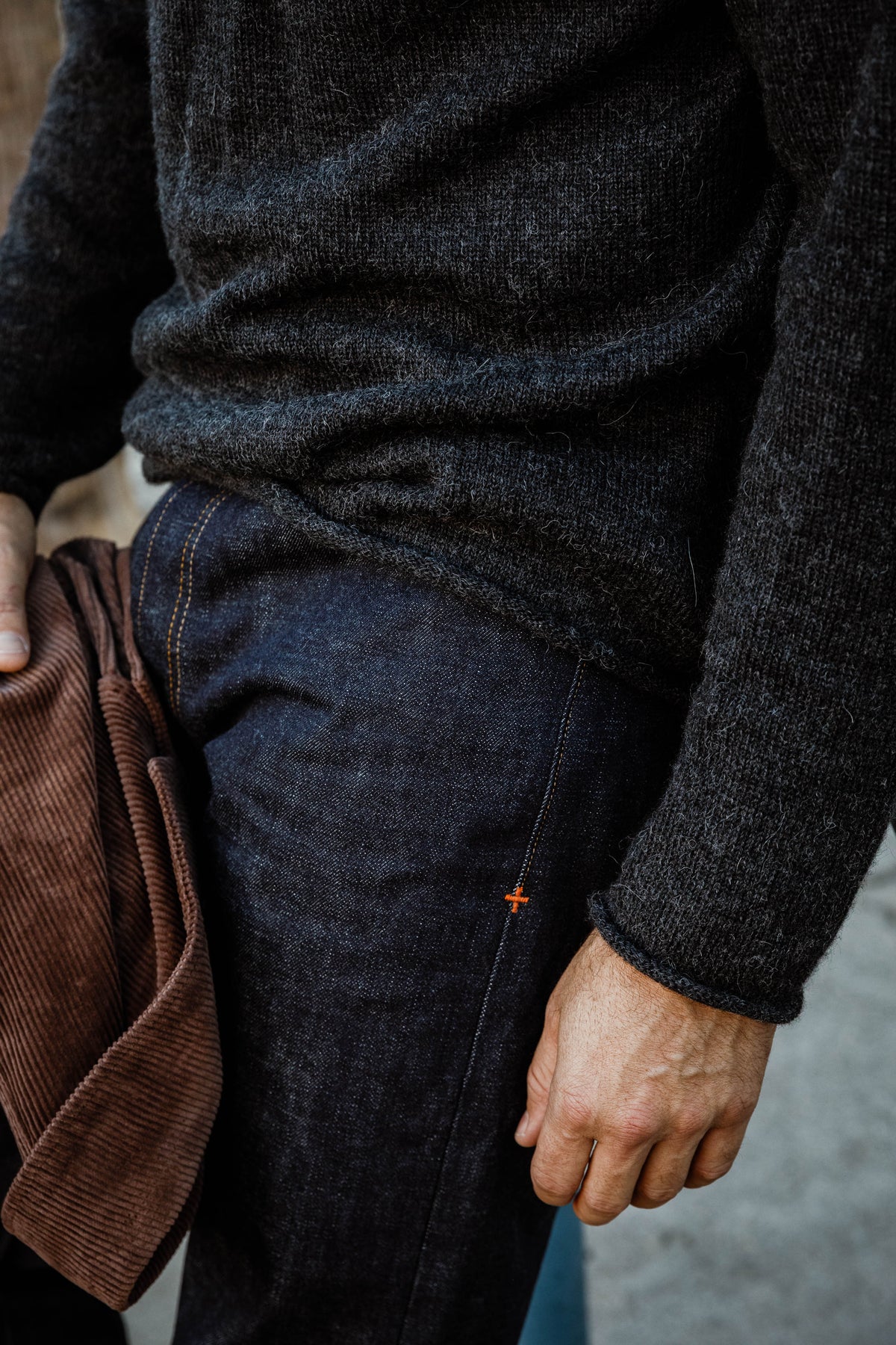 3sixteen - Roll Neck Sweater - Charcoal Alpaca