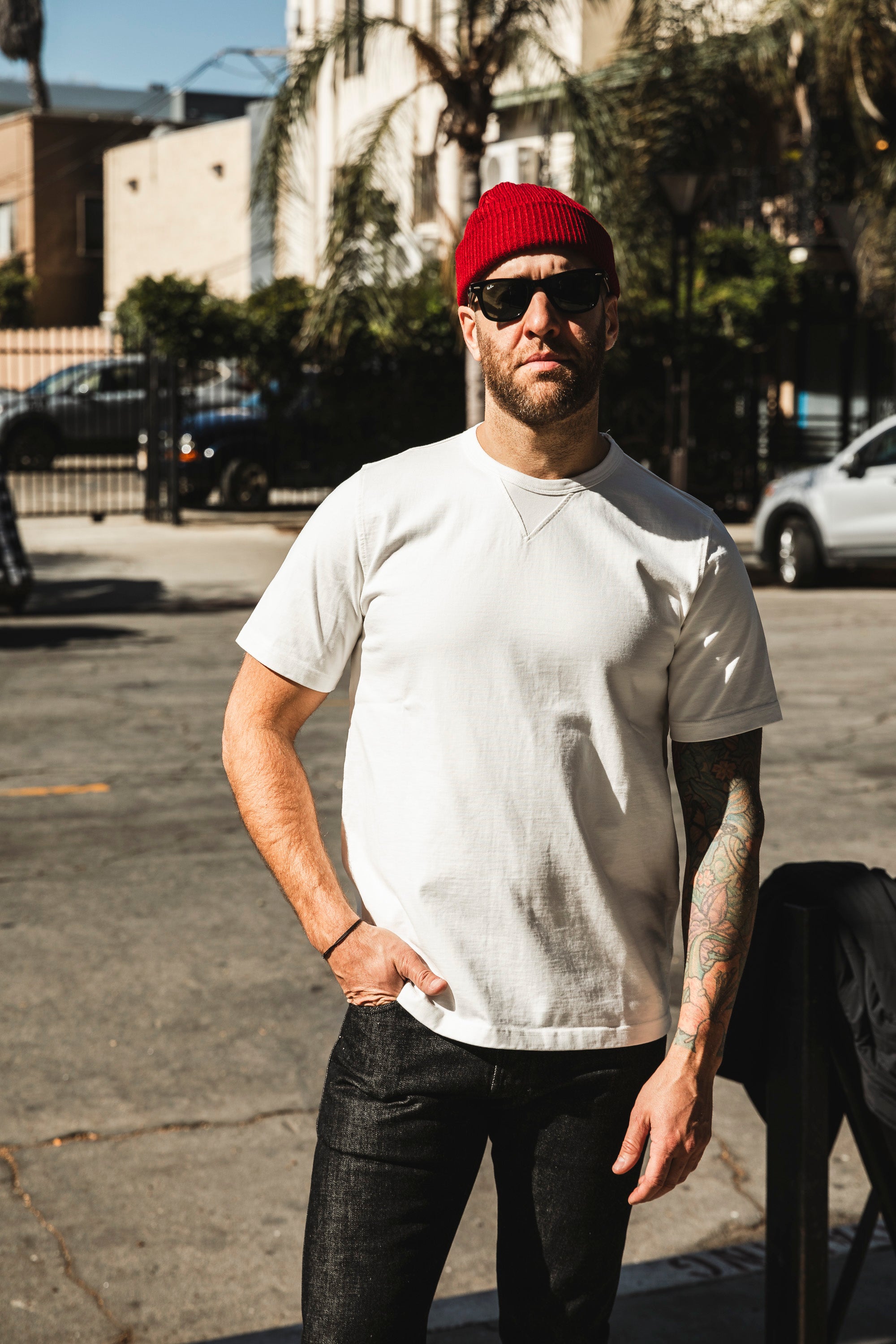 Benzak Denim Developers - Heavy Jersey Gusset Tee - Off White