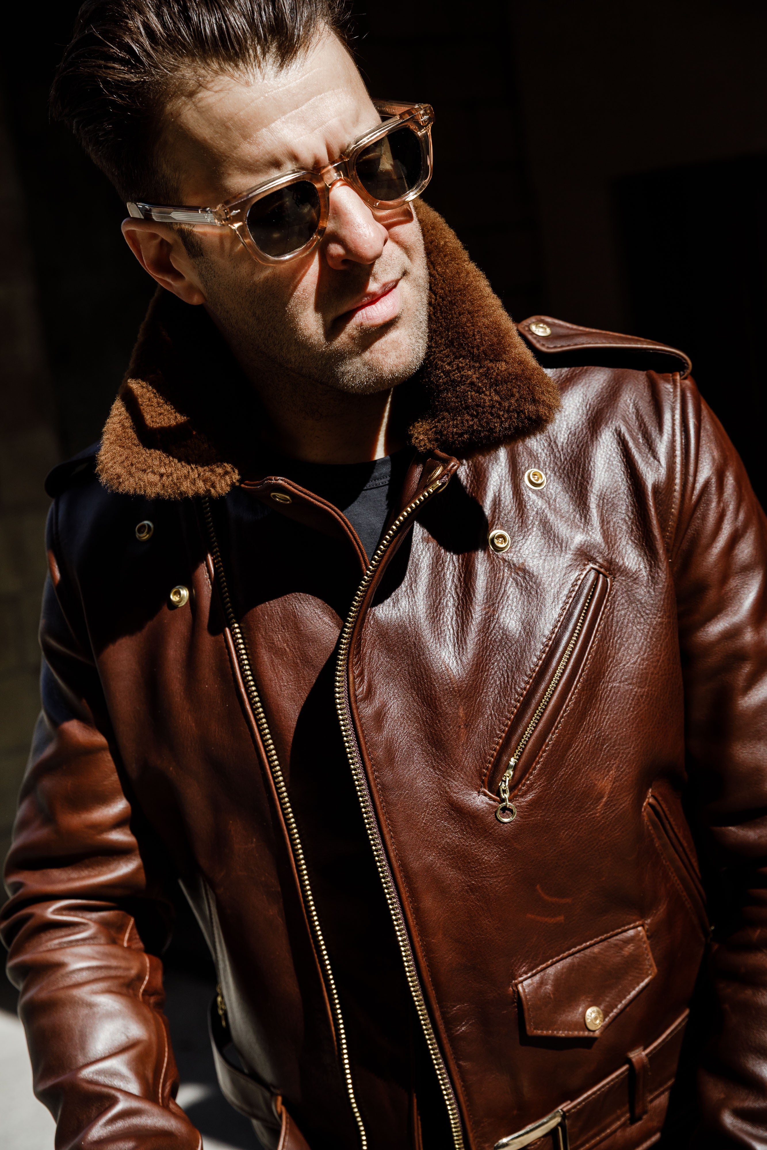 Schott N.Y.C - P656H - Chocolate Brown Horsehide