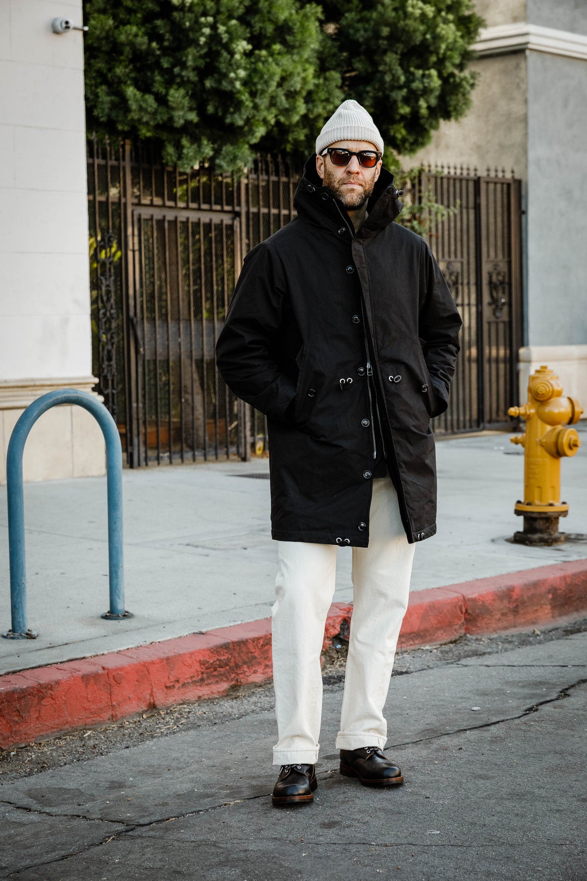 HANSEN - Rasmus Waxed Parka With Zipper - Black