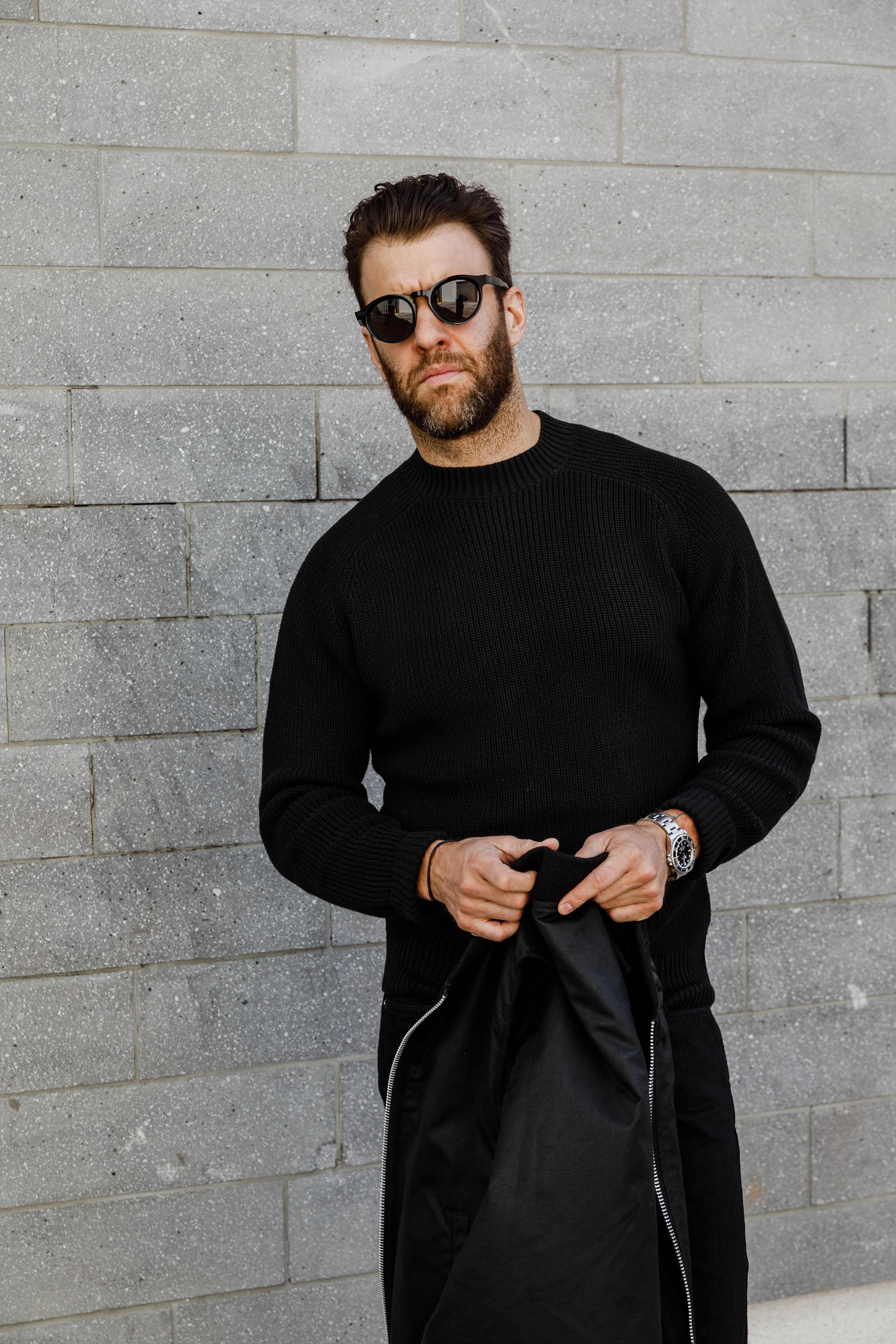 3sixteen - Cotton Crewneck Sweater - Black