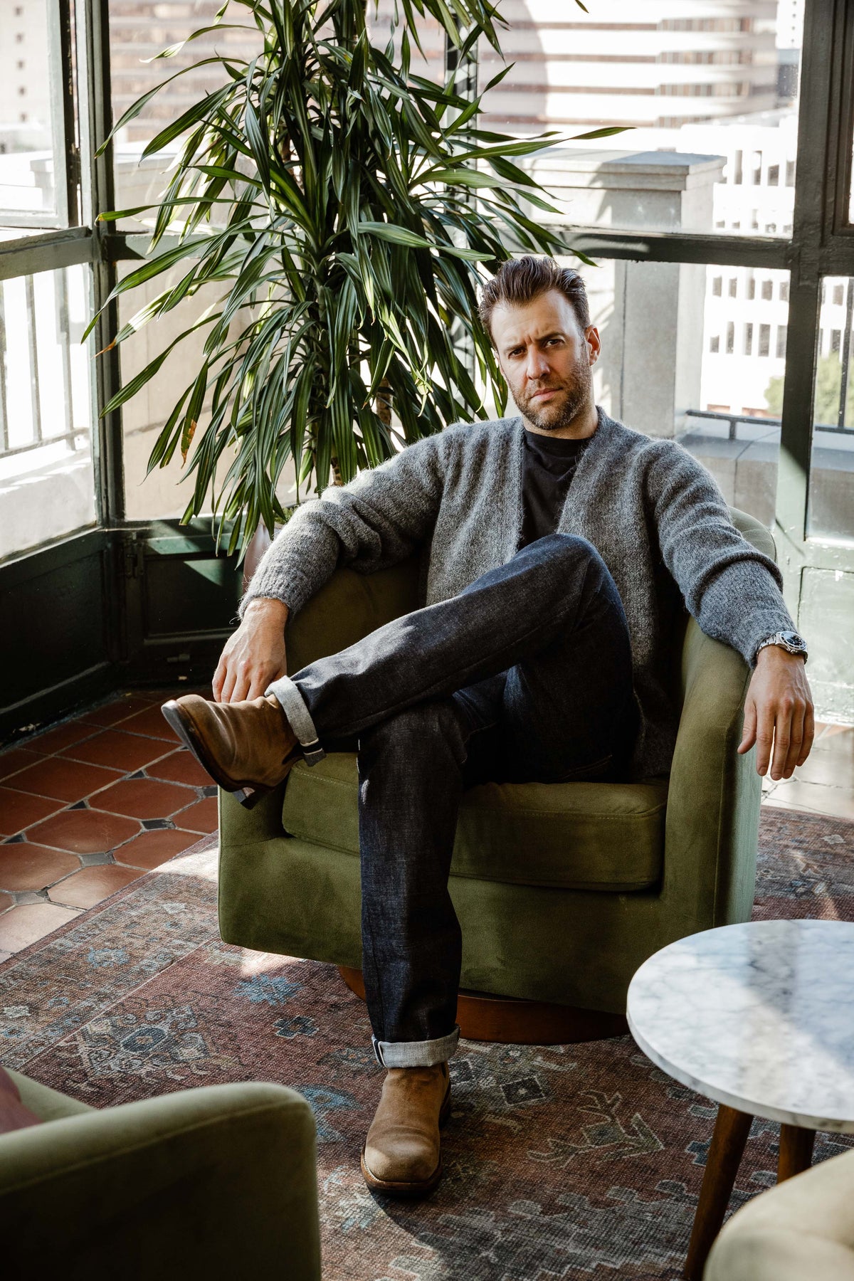 3sixteen - Classic Cardigan - Pewter Alpaca