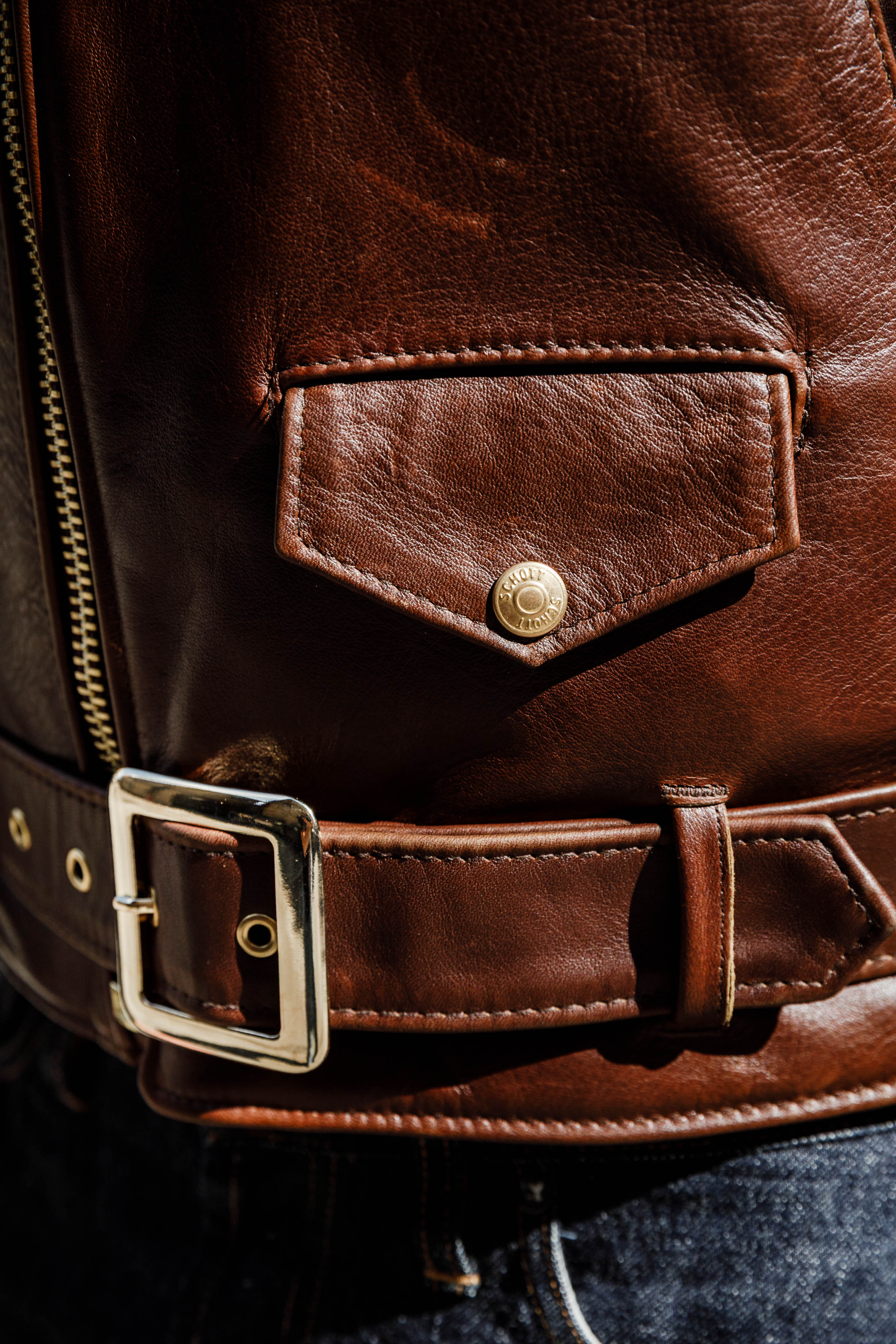 Schott N.Y.C - P656H - Chocolate Brown Horsehide