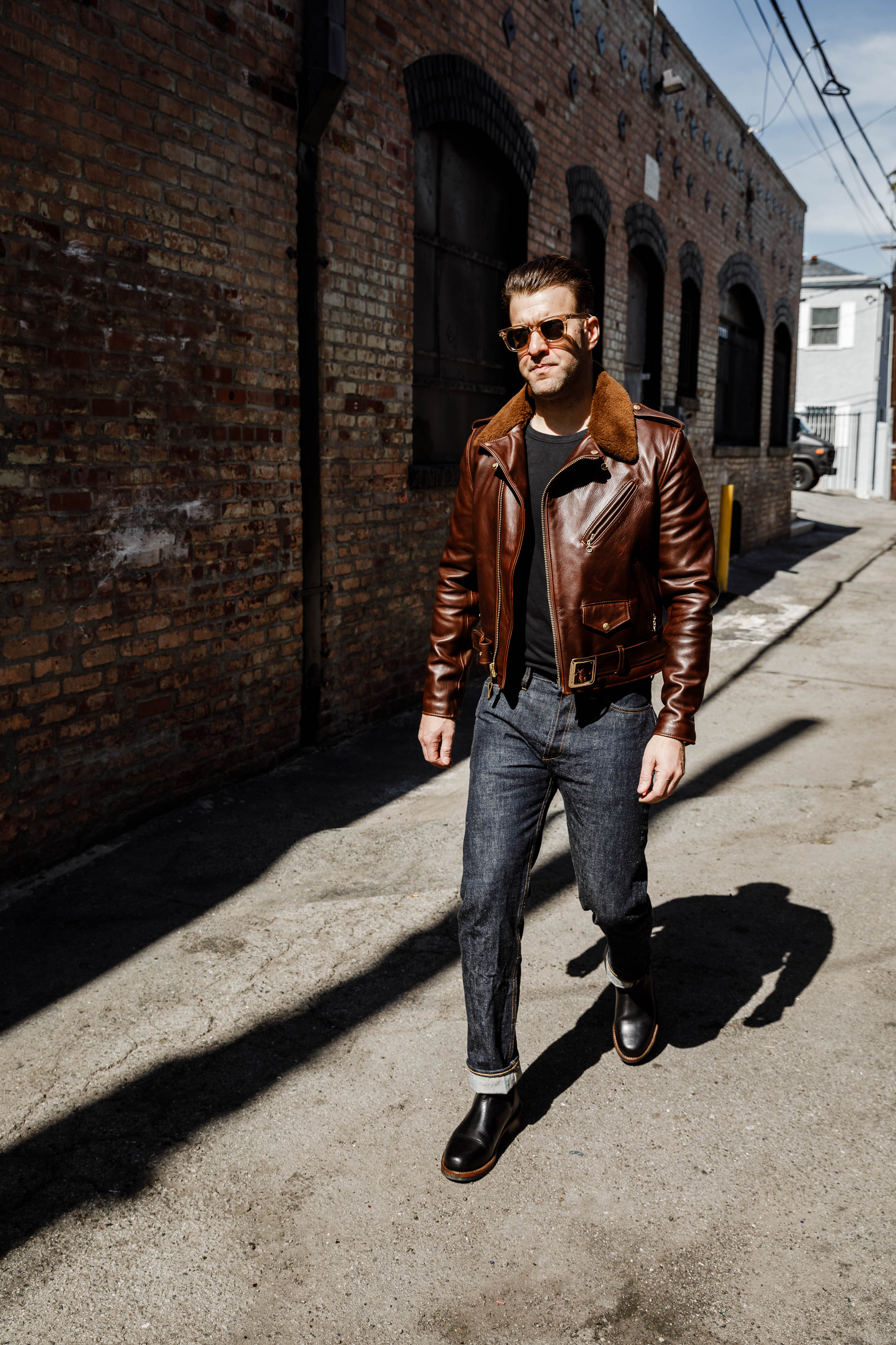 Schott N.Y.C - P656H - Chocolate Brown Horsehide