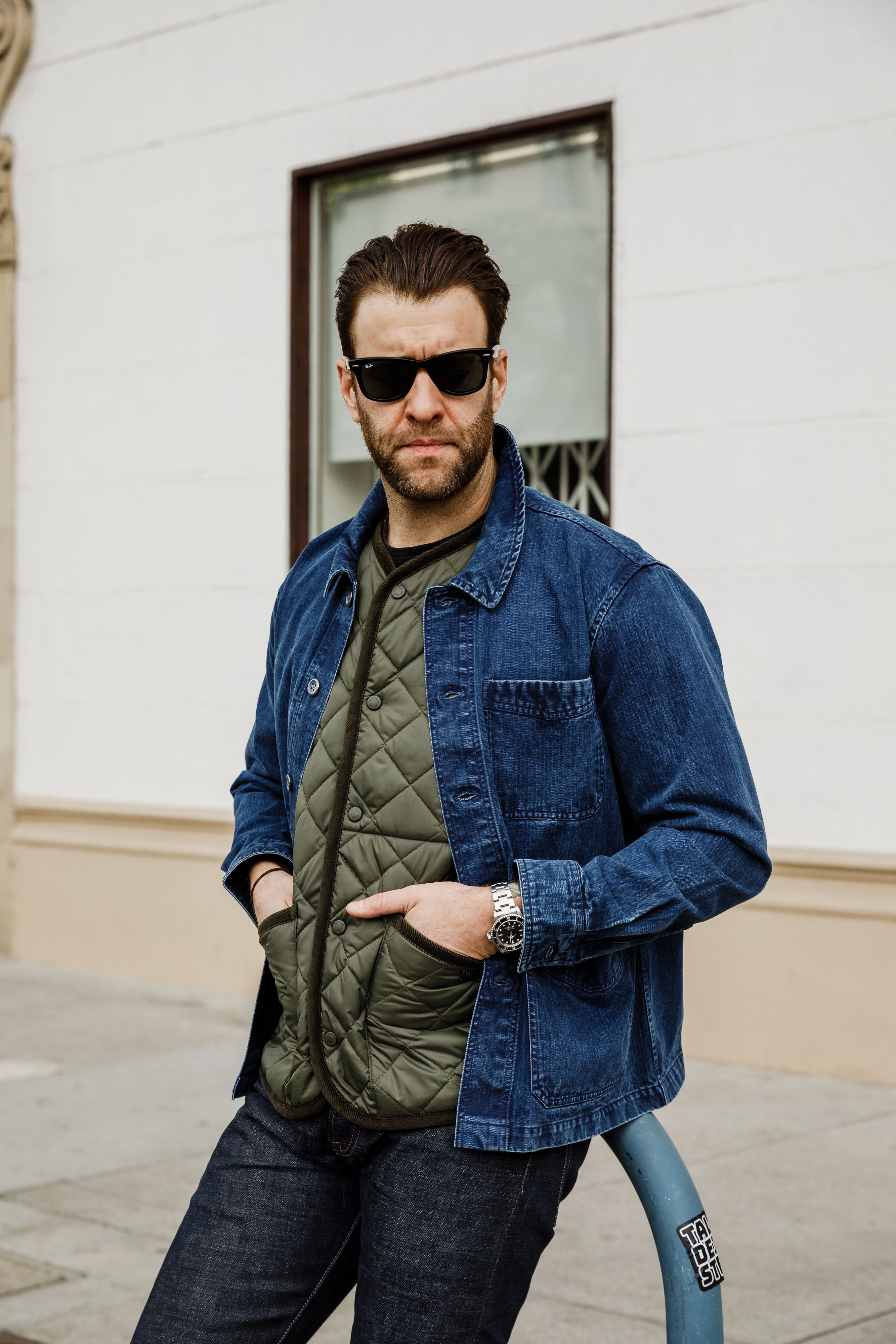 3sixteen - French Work Jacket - Indigo HBT
