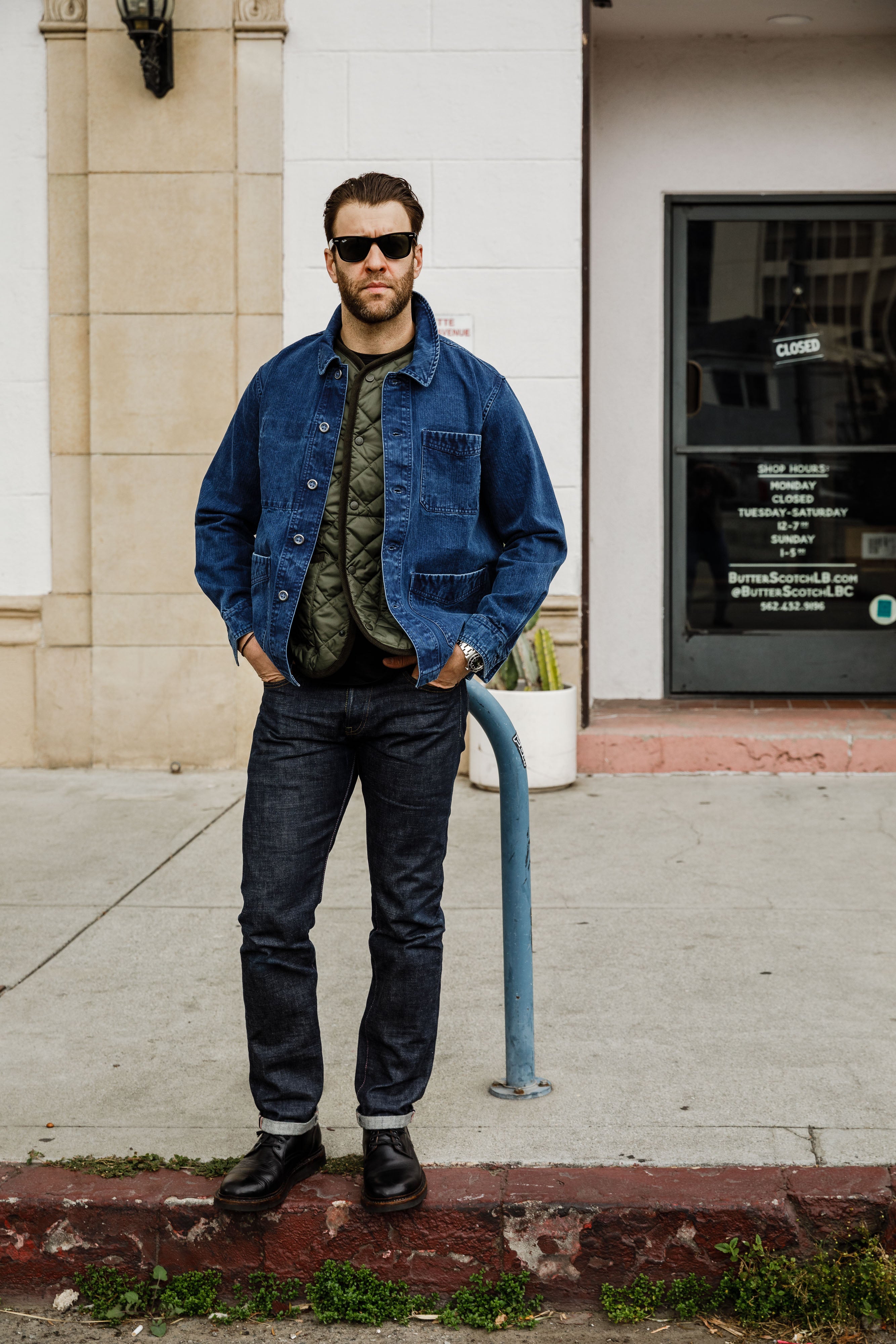 3sixteen - French Work Jacket - Indigo HBT