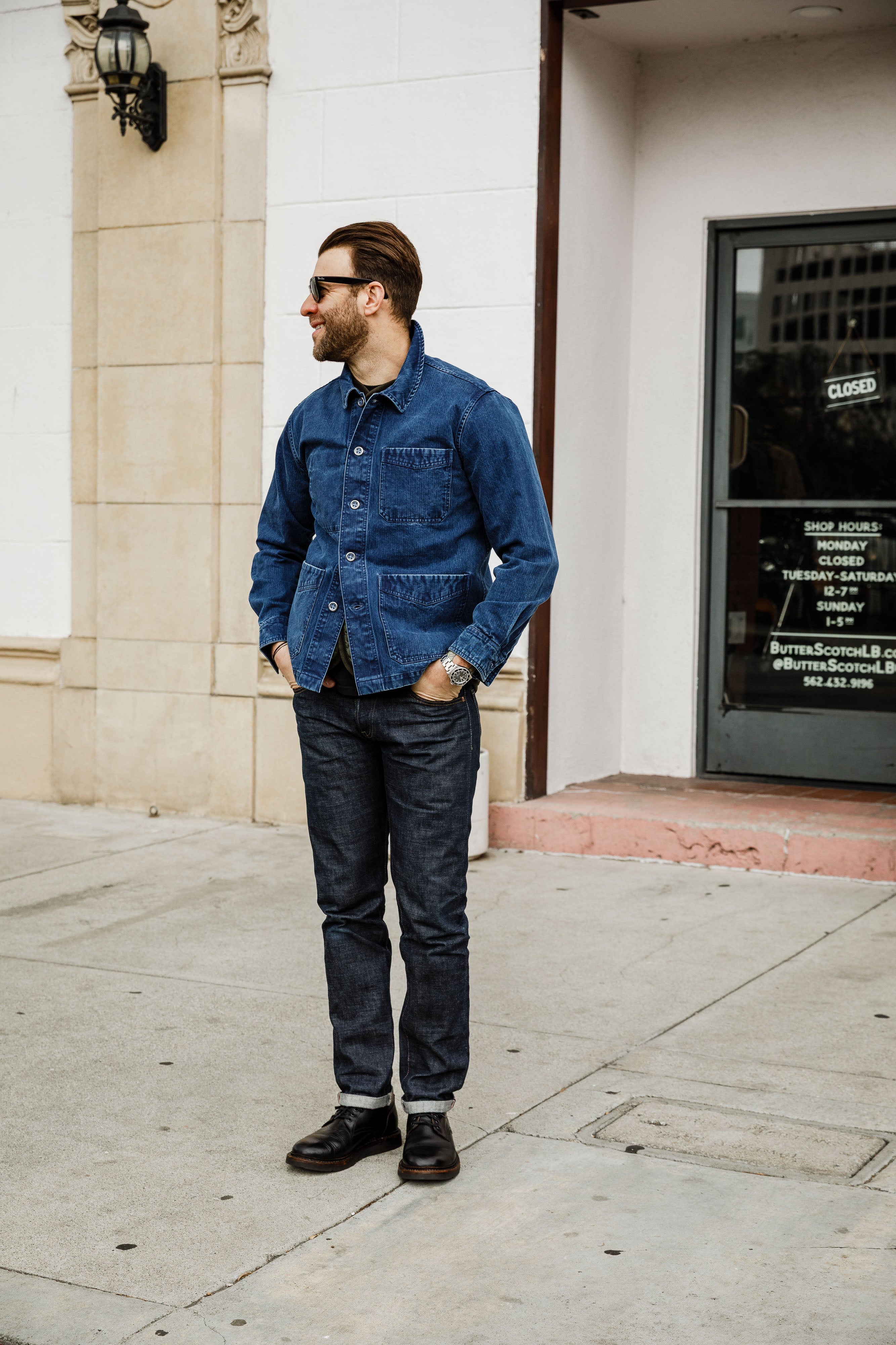 3sixteen - French Work Jacket - Indigo HBT