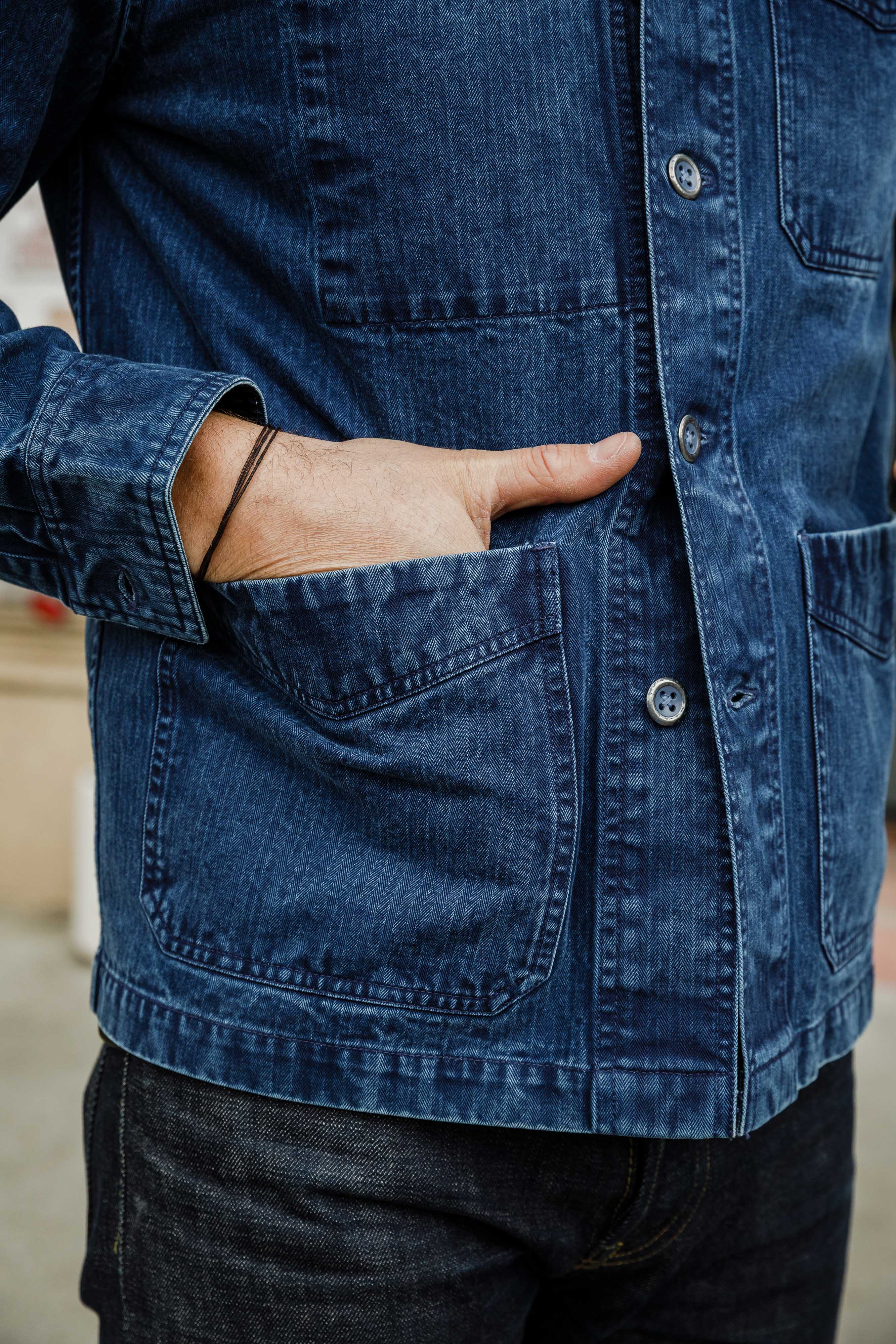 3sixteen - French Work Jacket - Indigo HBT