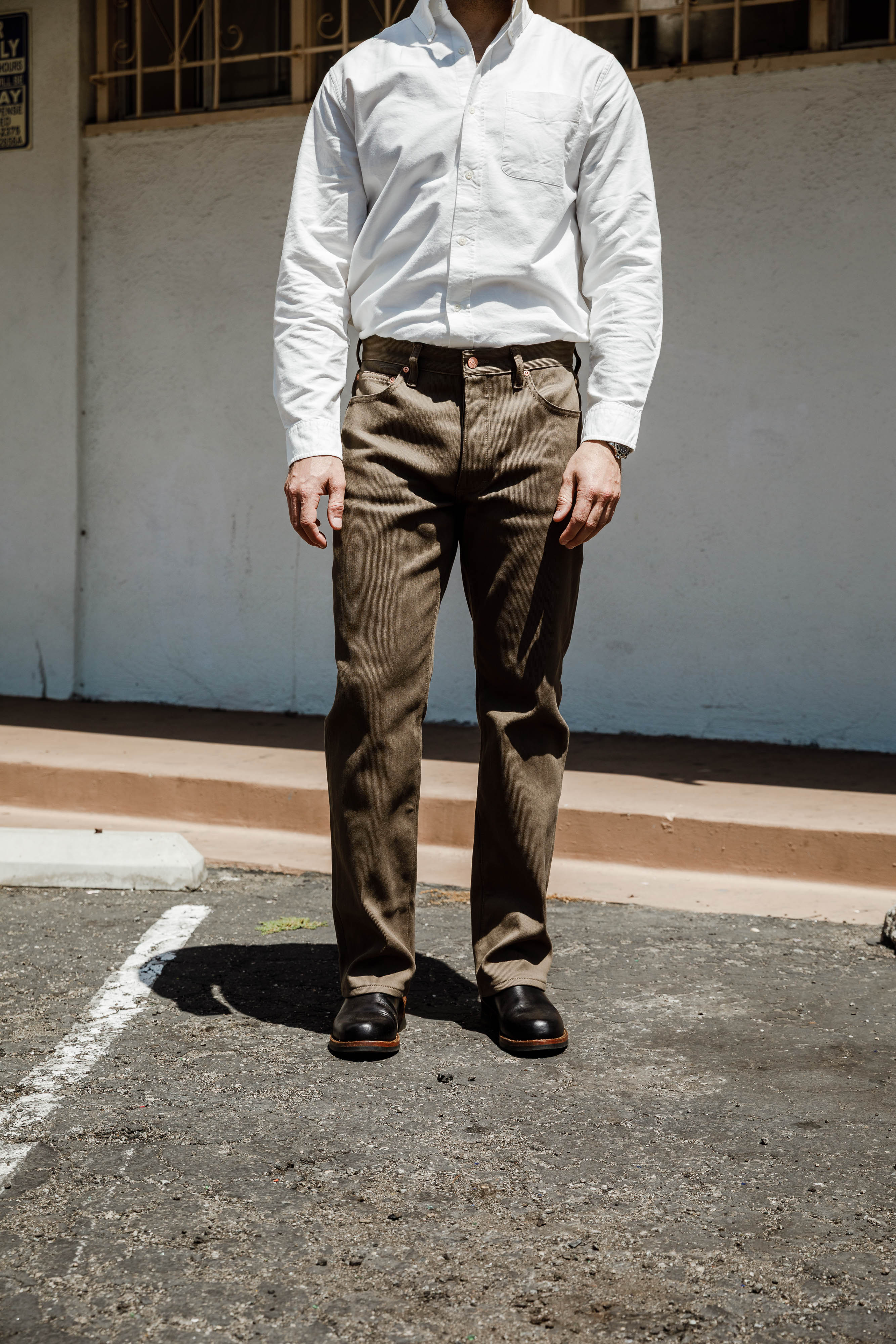 Wythe - 5 Pocket Bedford Cord - Faded Olive