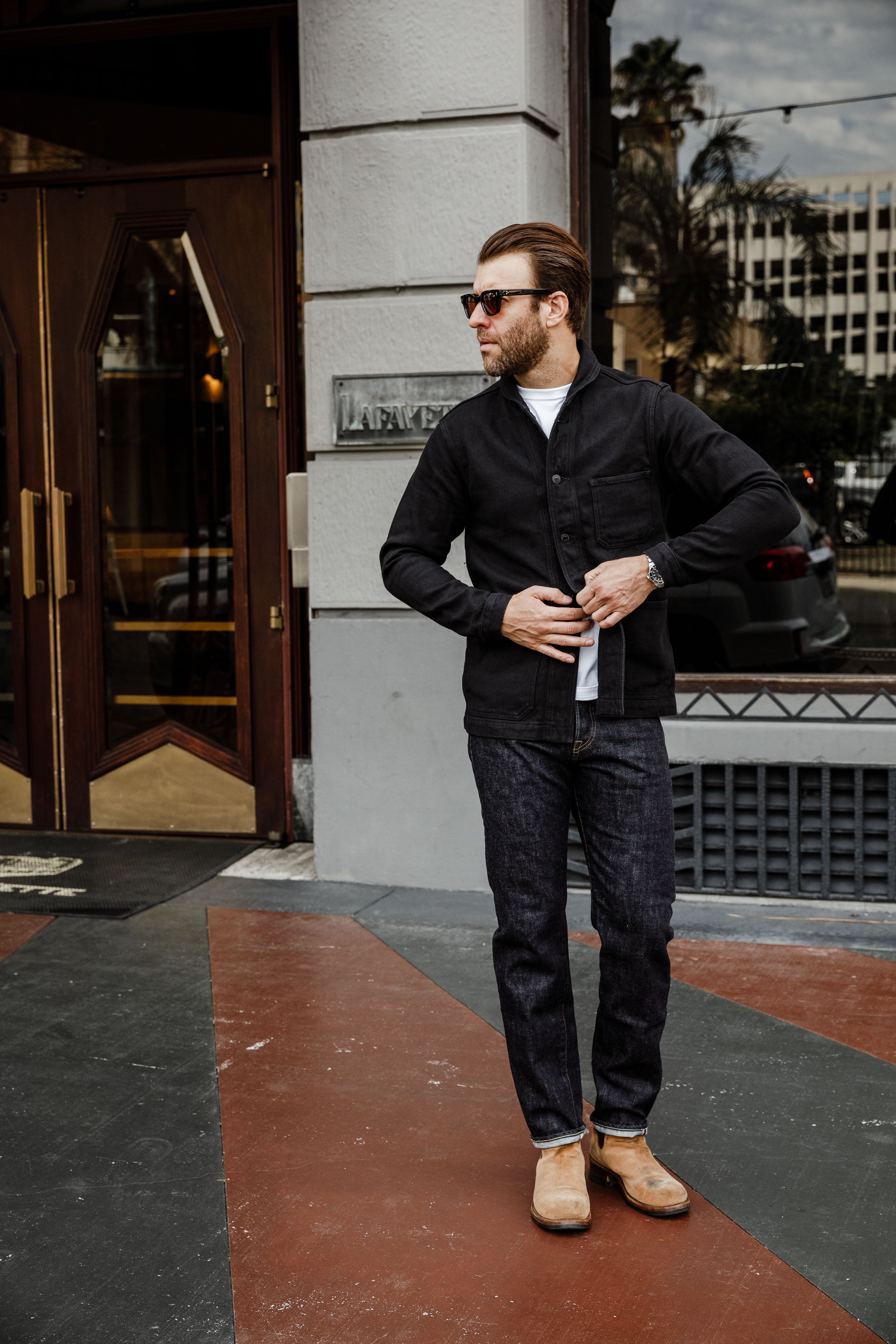 Momotaro - Black Dobby Coverall