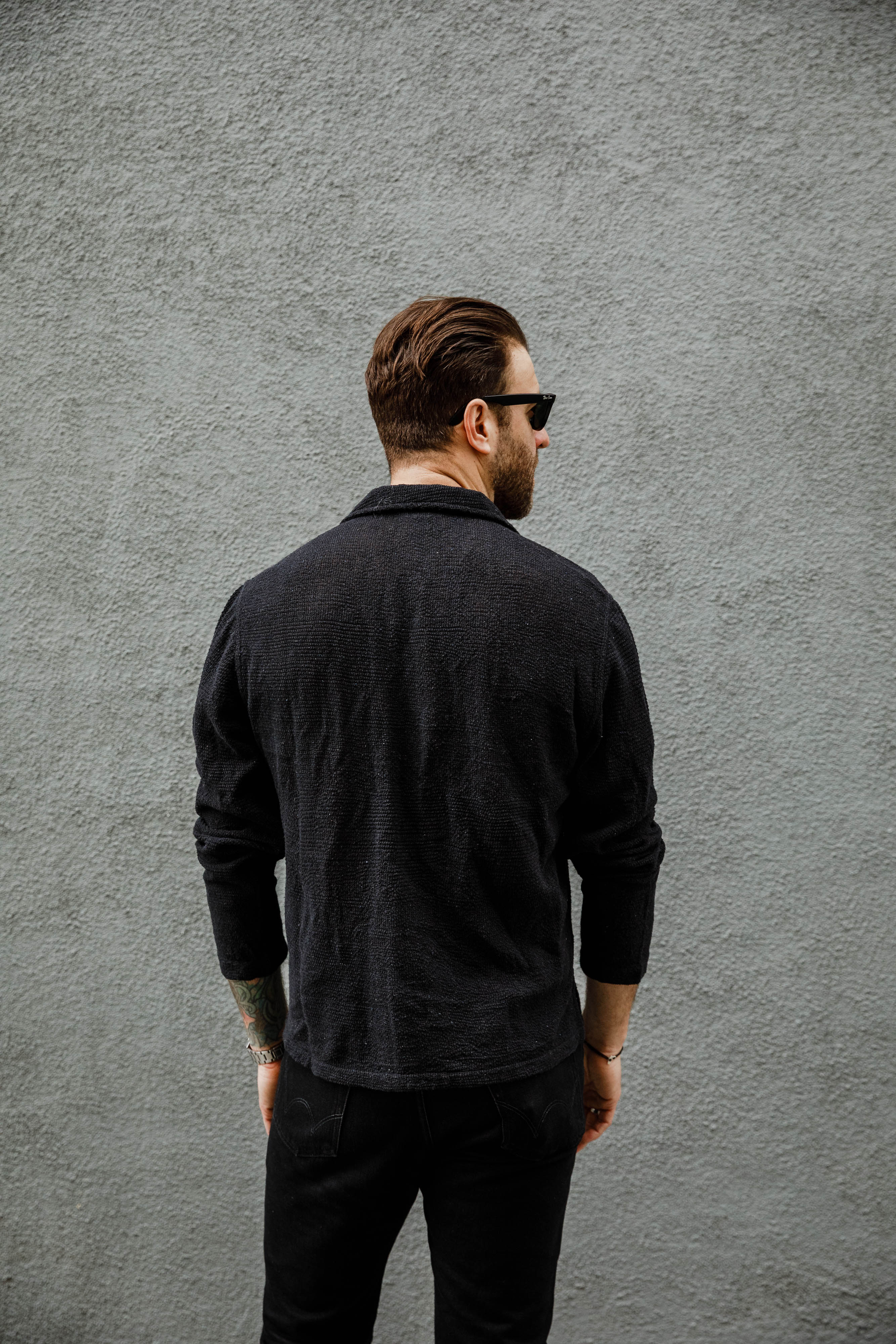 3sixteen - Loop Collar Shirt - Black Mesh