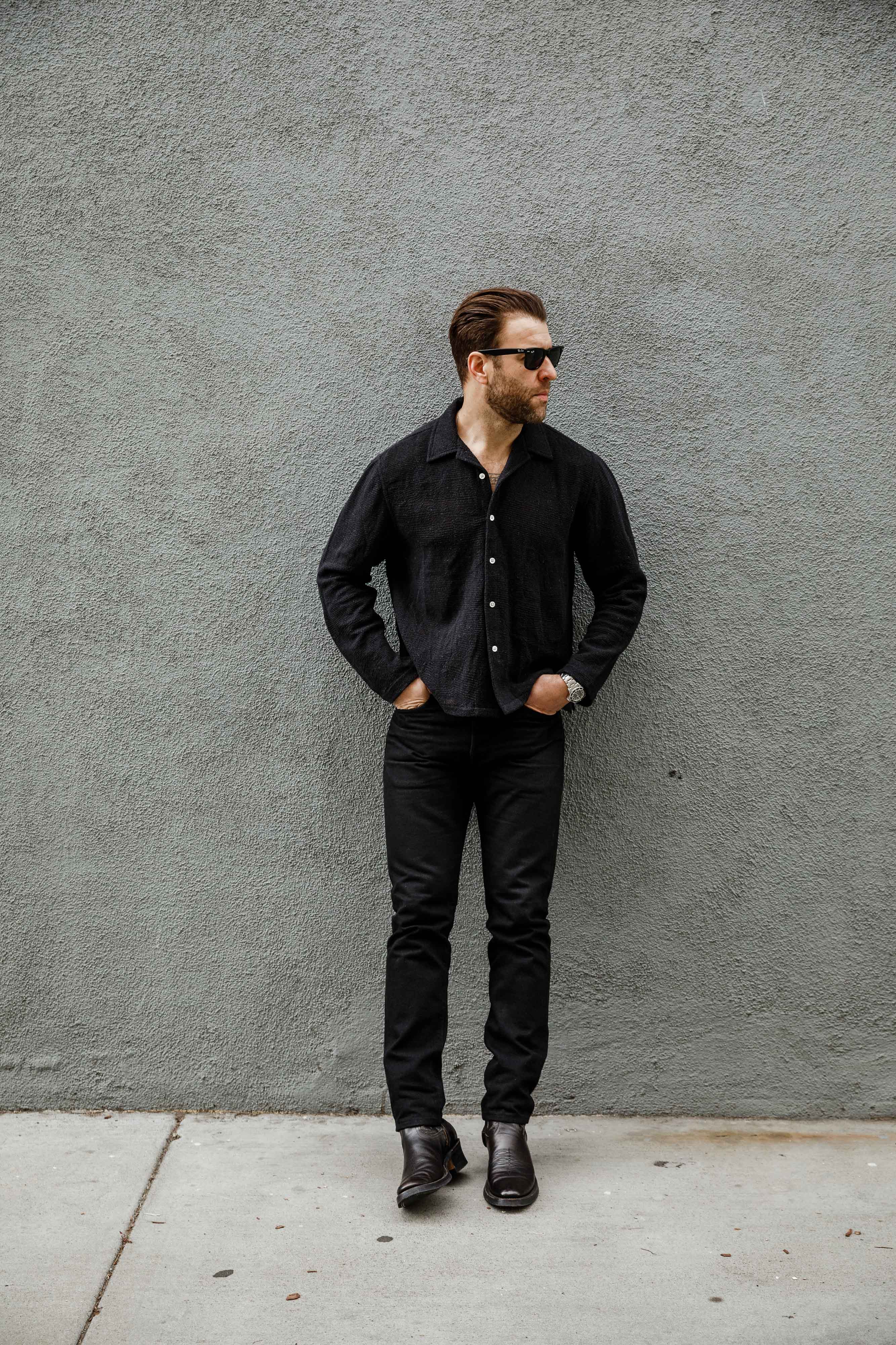 3sixteen - Loop Collar Shirt - Black Mesh