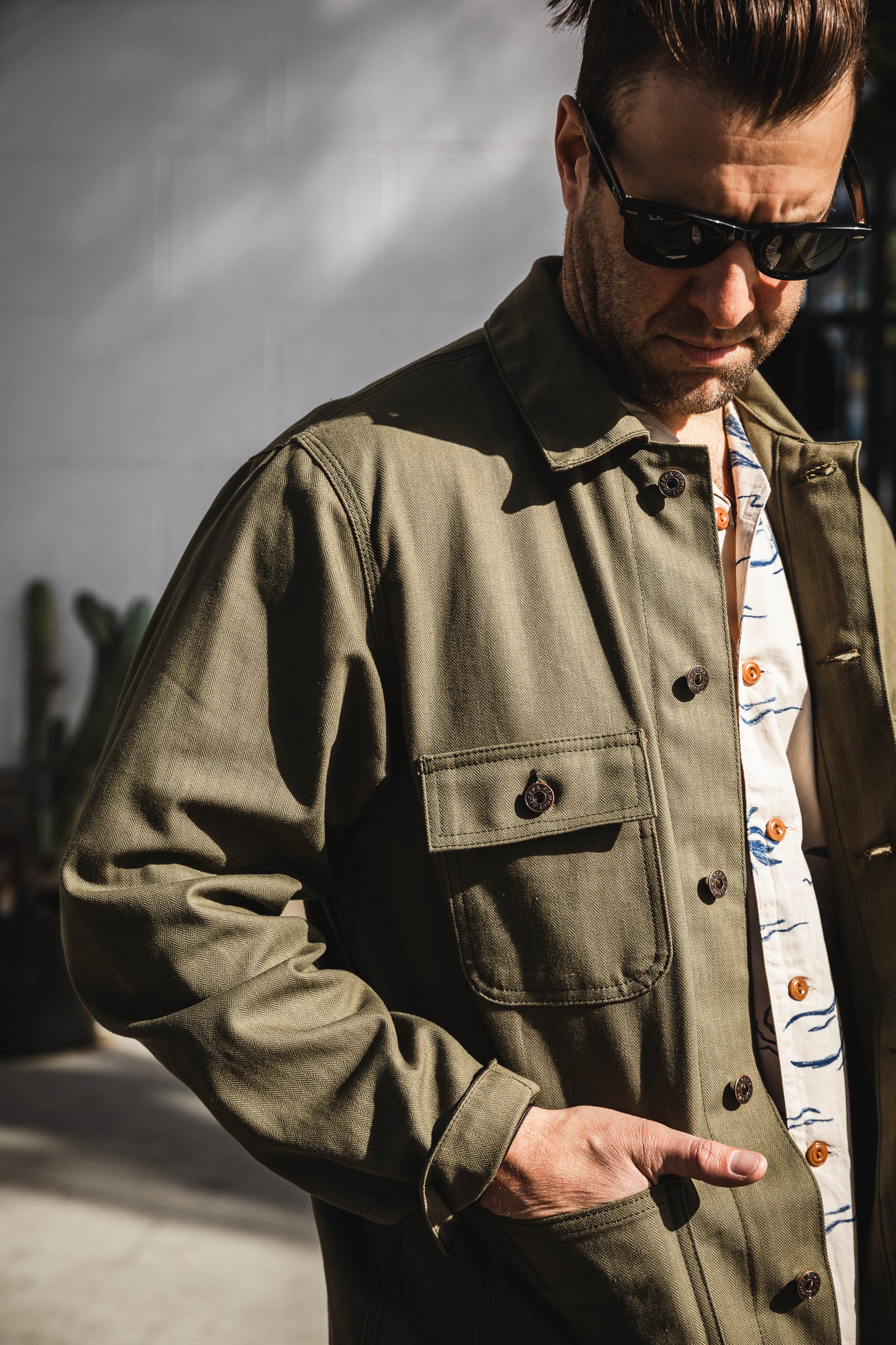 Naked & Famous - Chore Coat - Army HBT - Olive Drab