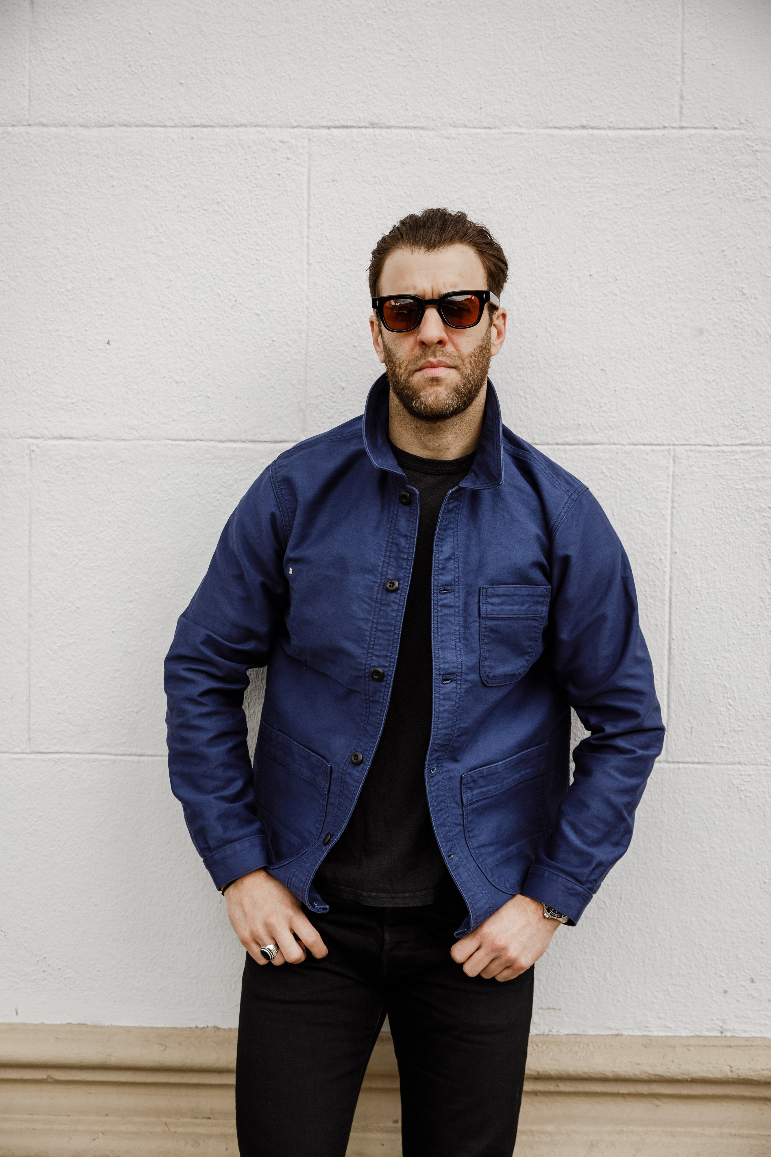 Benzak Denim Developers - BWJ-03 French Workwear Jacket - 11oz "Worker Blue" Moleskin