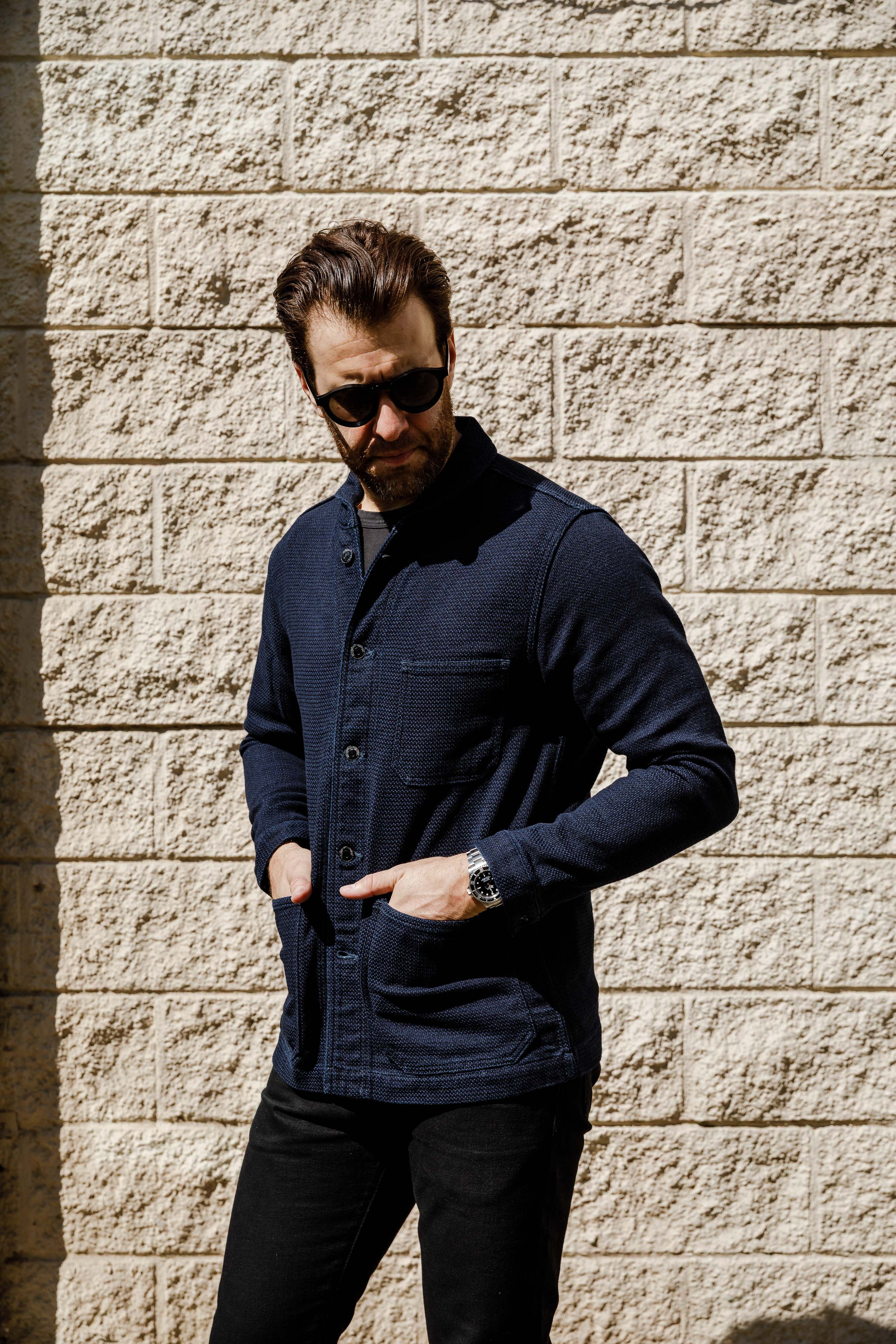 Momotaro - Indigo Dobby Coverall