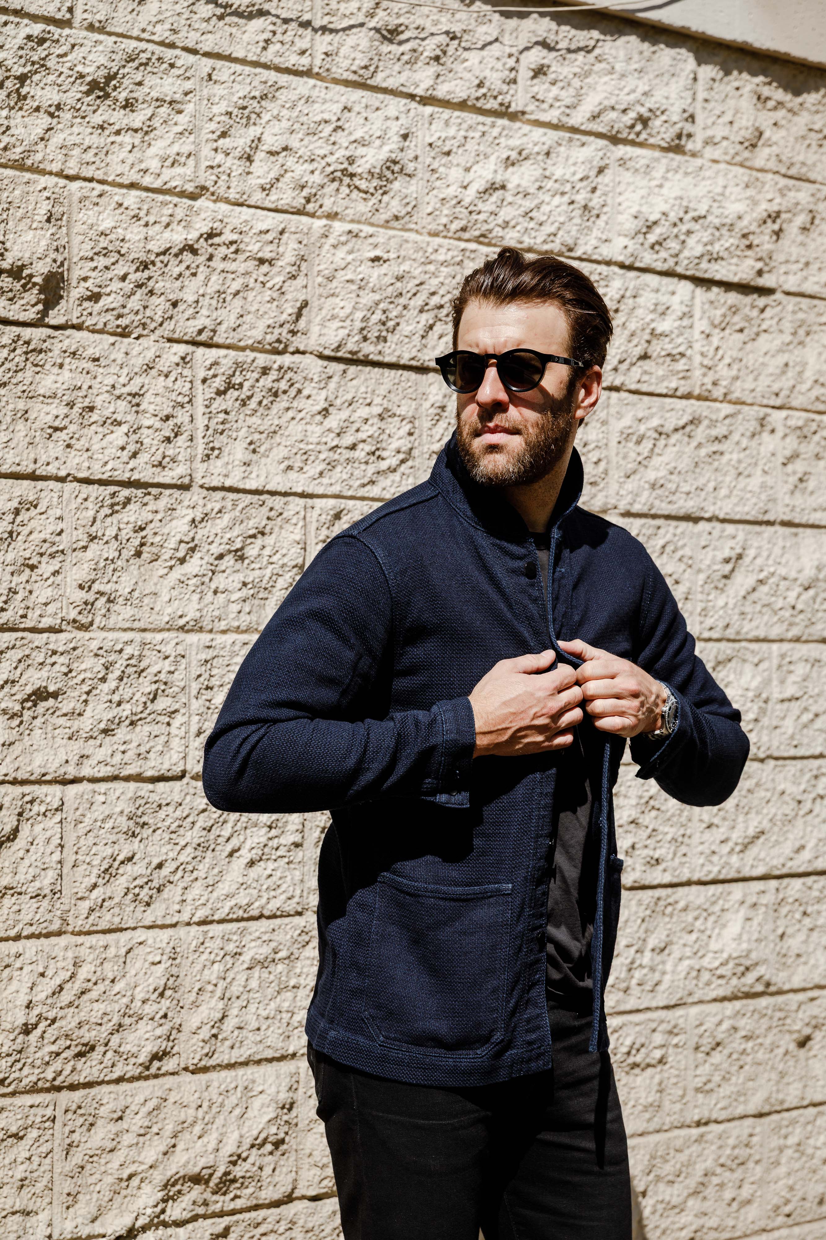 Momotaro - Indigo Dobby Coverall