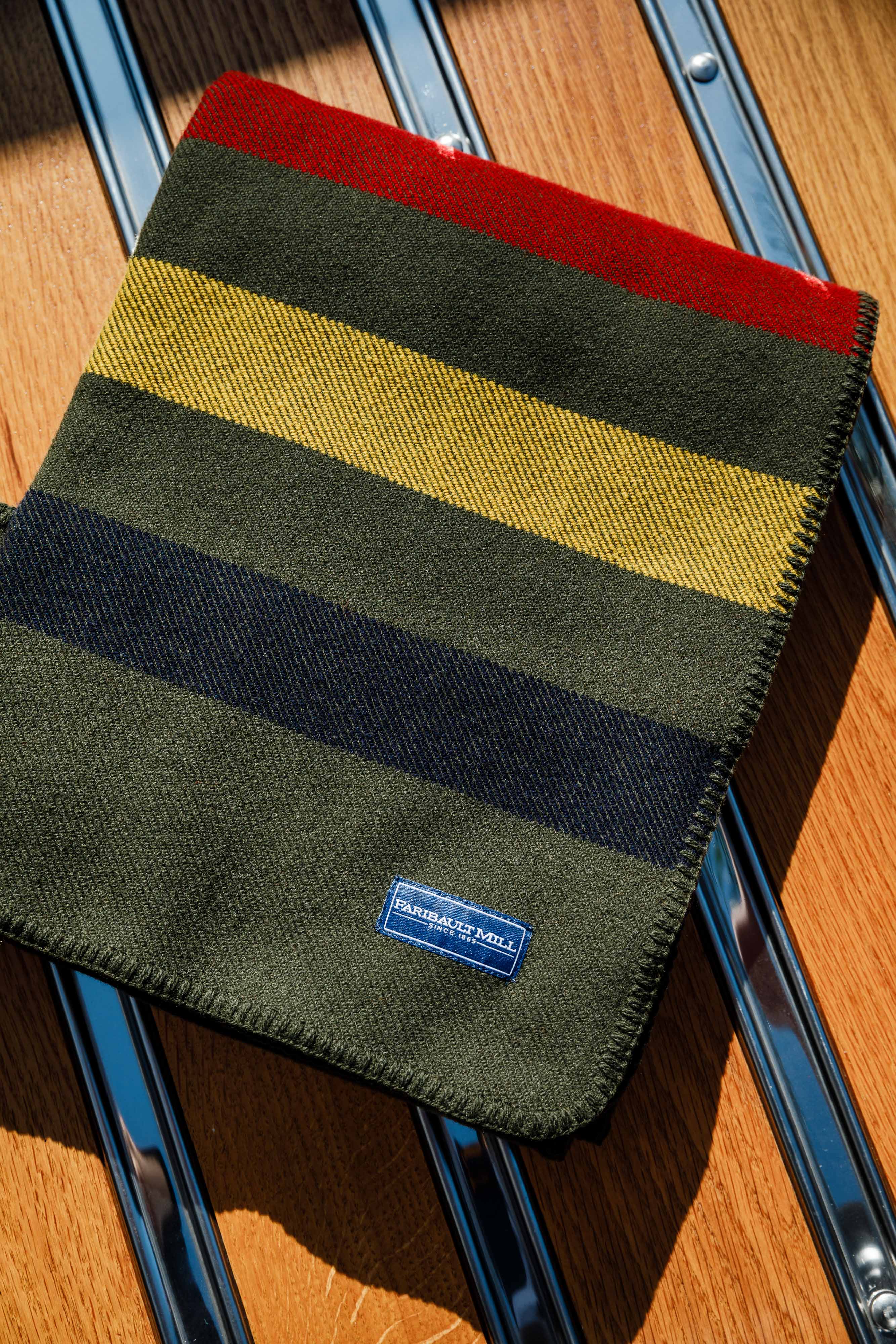 Faribault Mill - Frontier Wool Throw Blanket - Olive