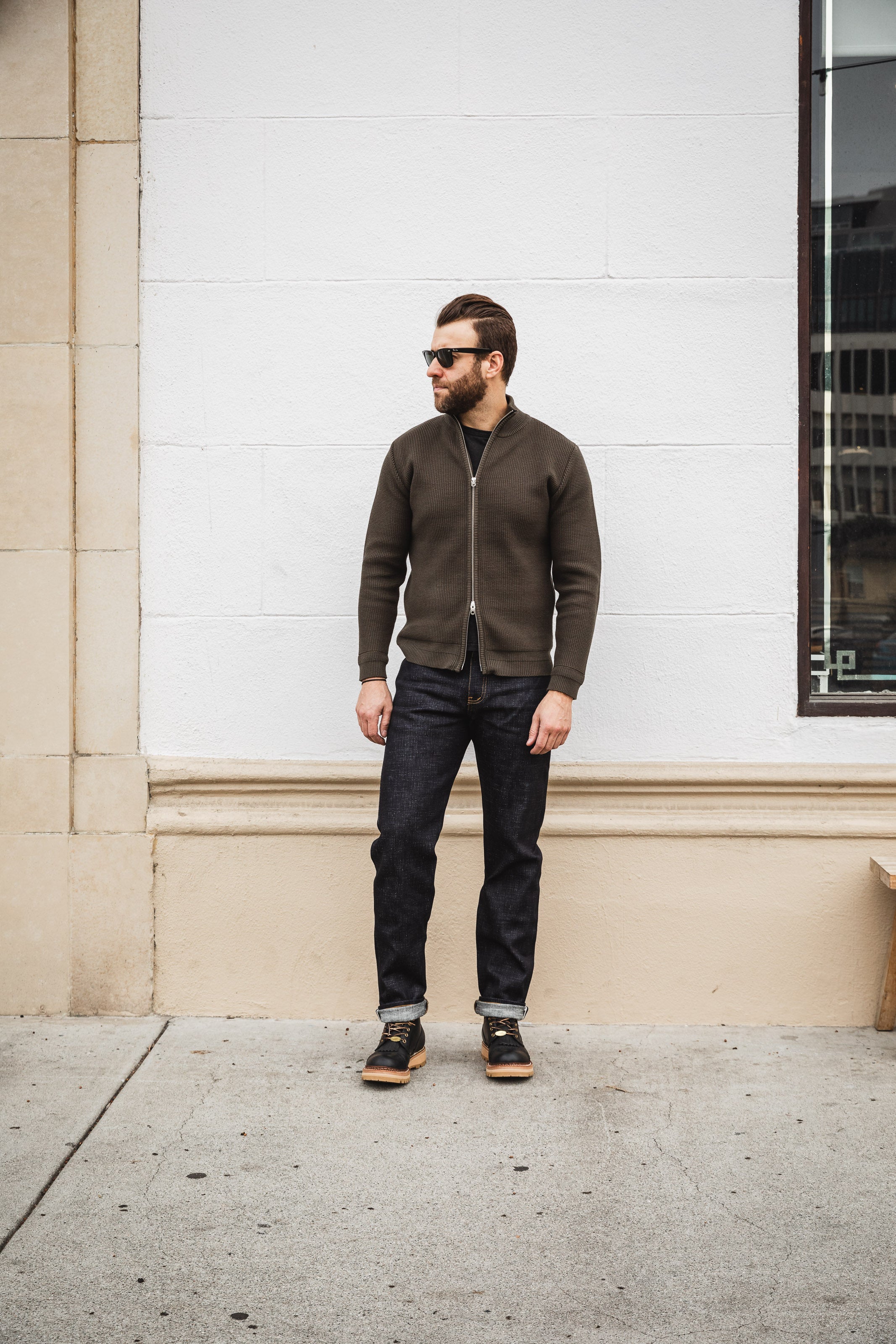 Addict Clothes - Cotton Waffle Drivers Knit - Olive