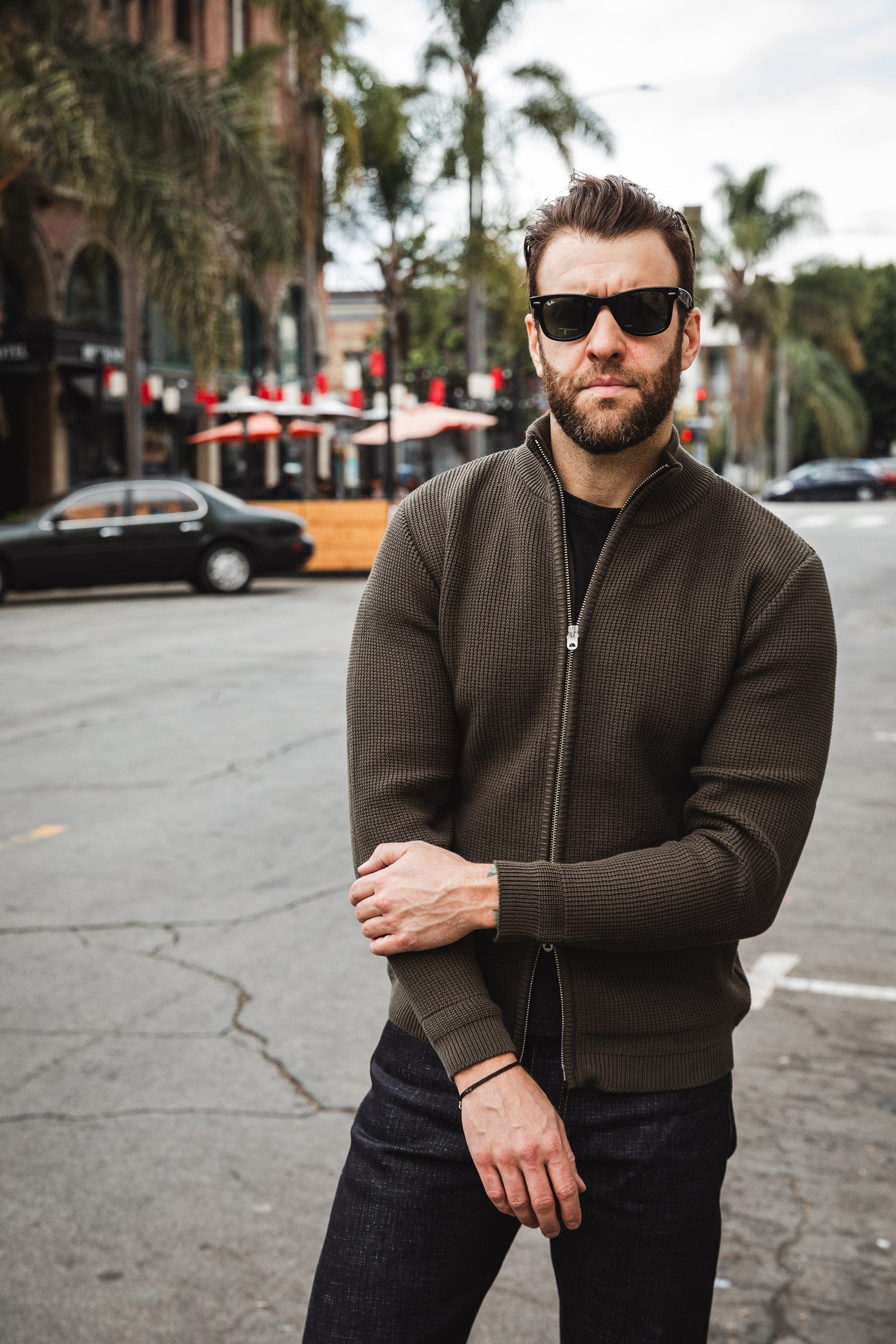 Addict Clothes - Cotton Waffle Drivers Knit - Olive