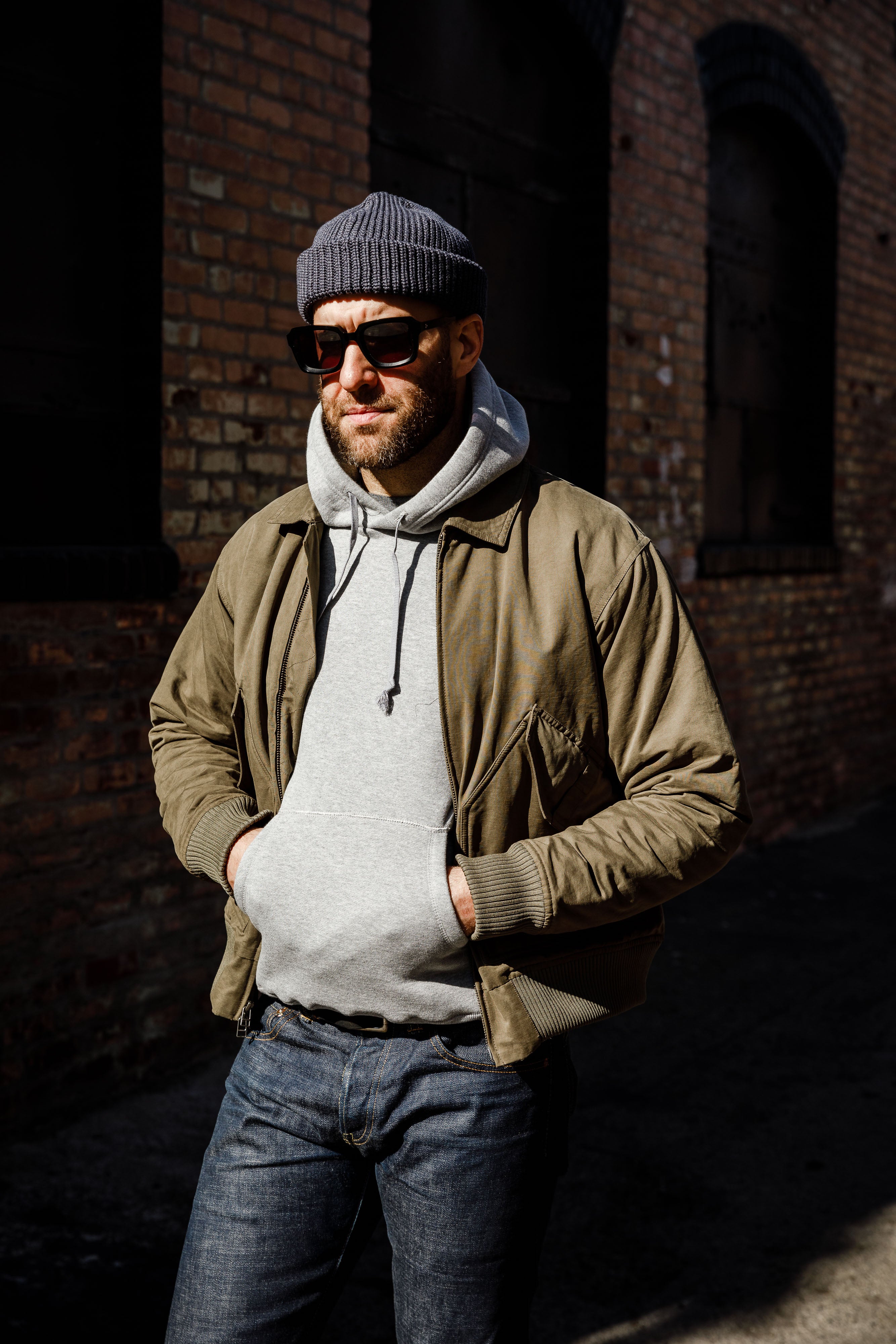 Addict Clothes - Heavy Weight Padded Pullover Hoodie Logo'd - Light Grey