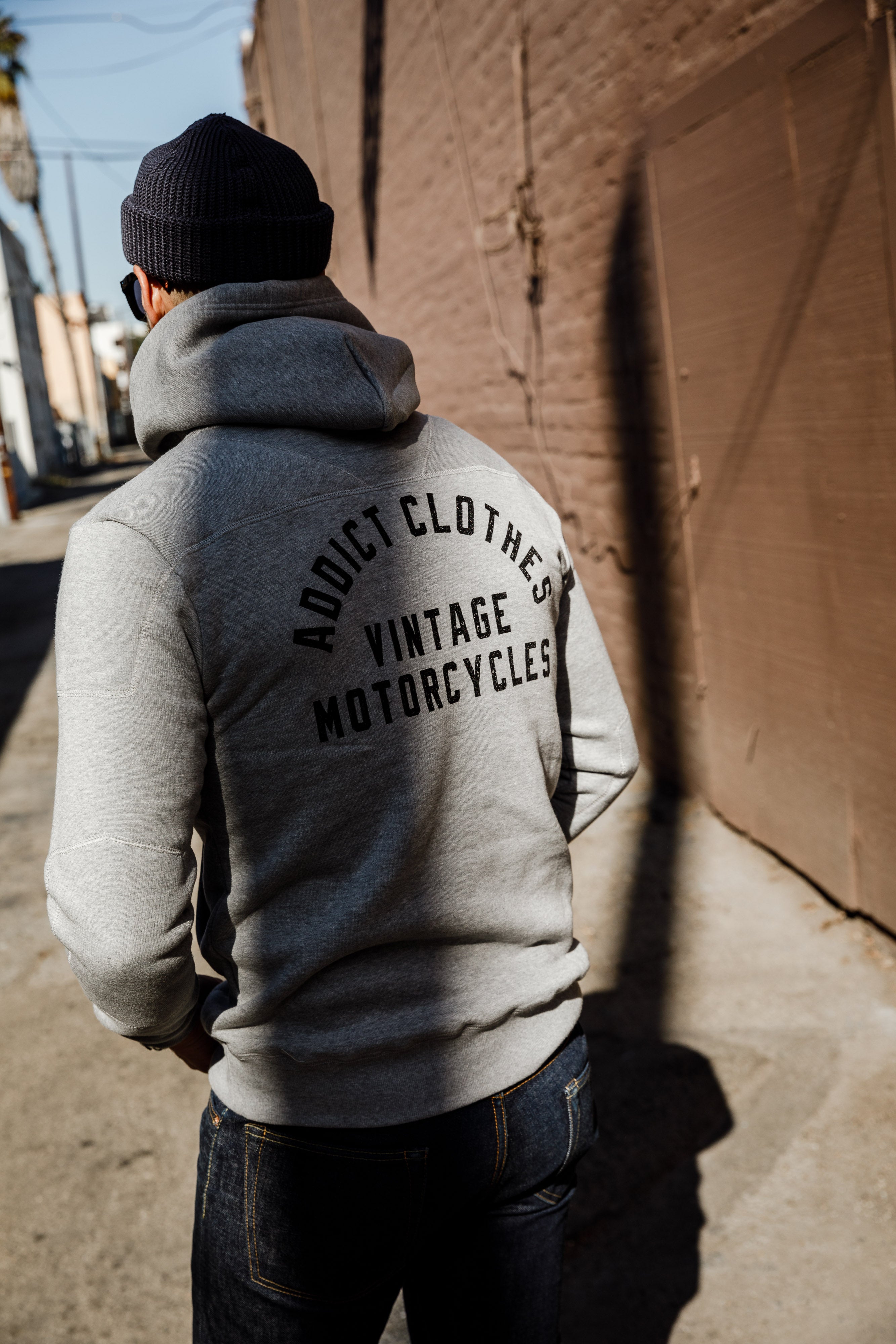 Addict Clothes - Heavy Weight Padded Pullover Hoodie Logo'd - Light Grey