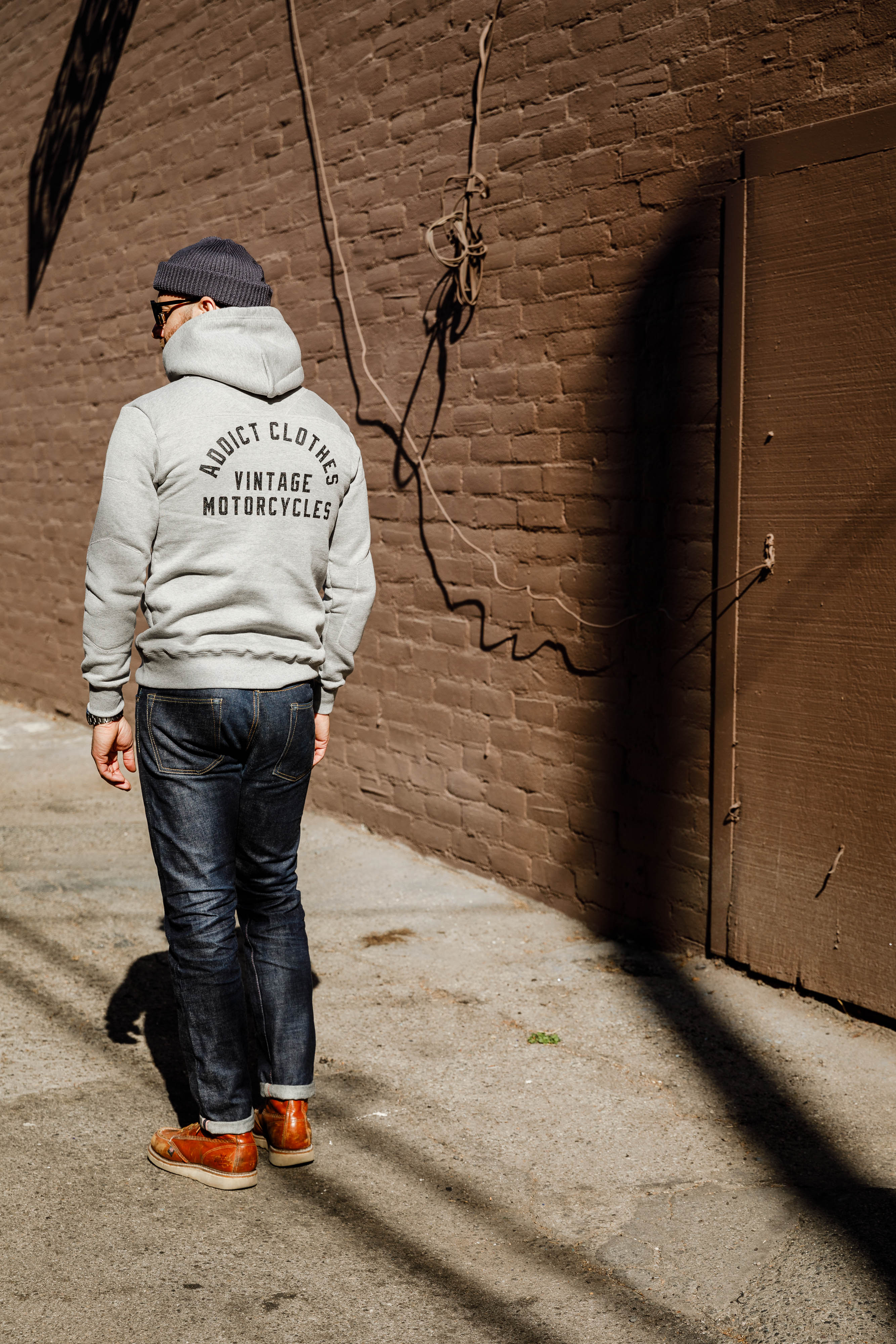 Addict Clothes - Heavy Weight Padded Pullover Hoodie Logo'd - Light Grey