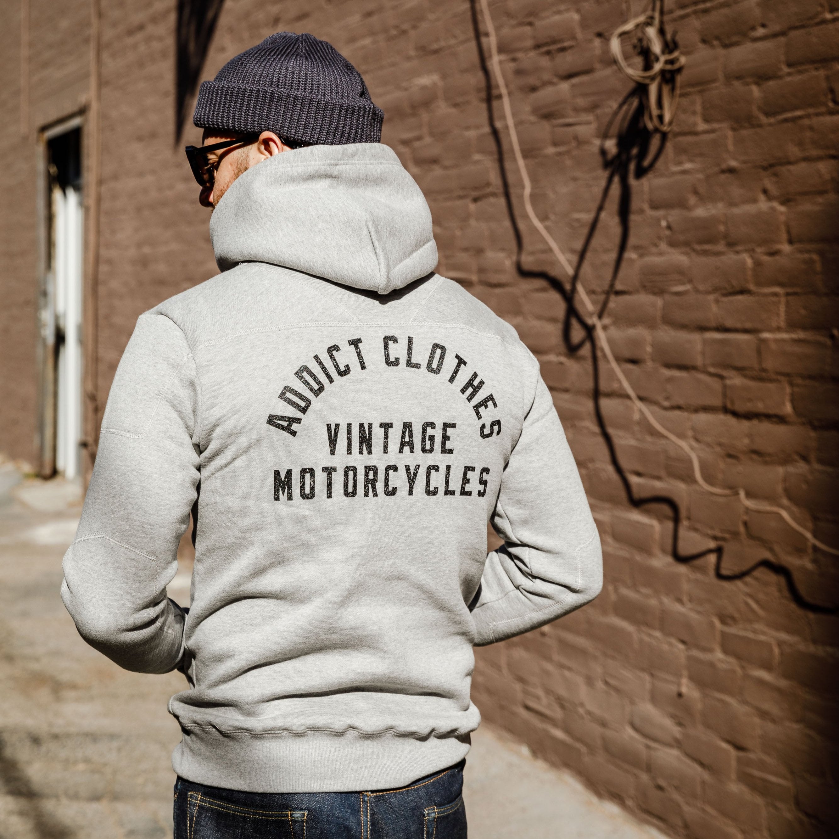 Addict Clothes - Heavy Weight Padded Pullover Hoodie Logo'd - Light Grey